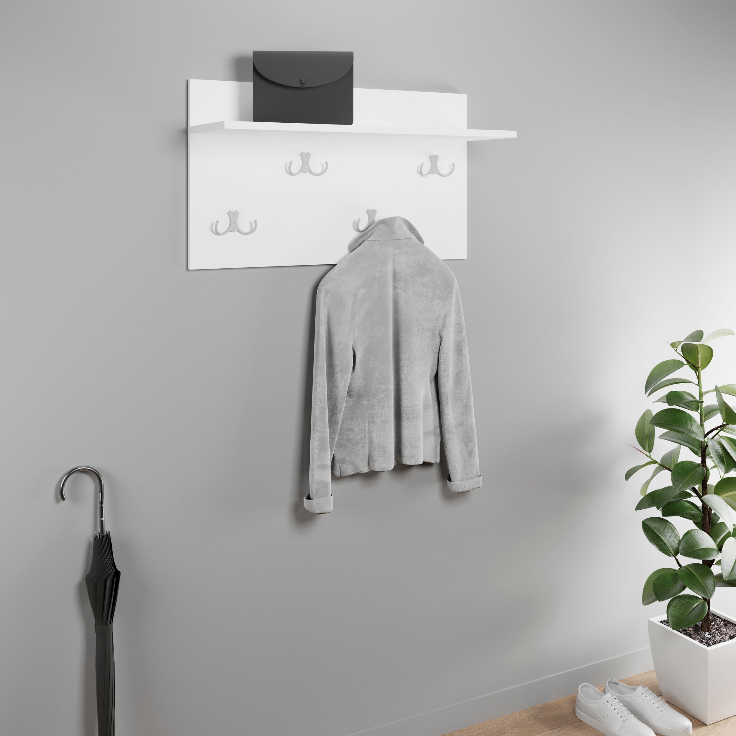 Thumbnail - INOSIGN Garderobenpaneel "Paris", (1 St.), Praktische Wandgarderobe mit Doppelhaken (B/T/H): 70/21,5/40 cm