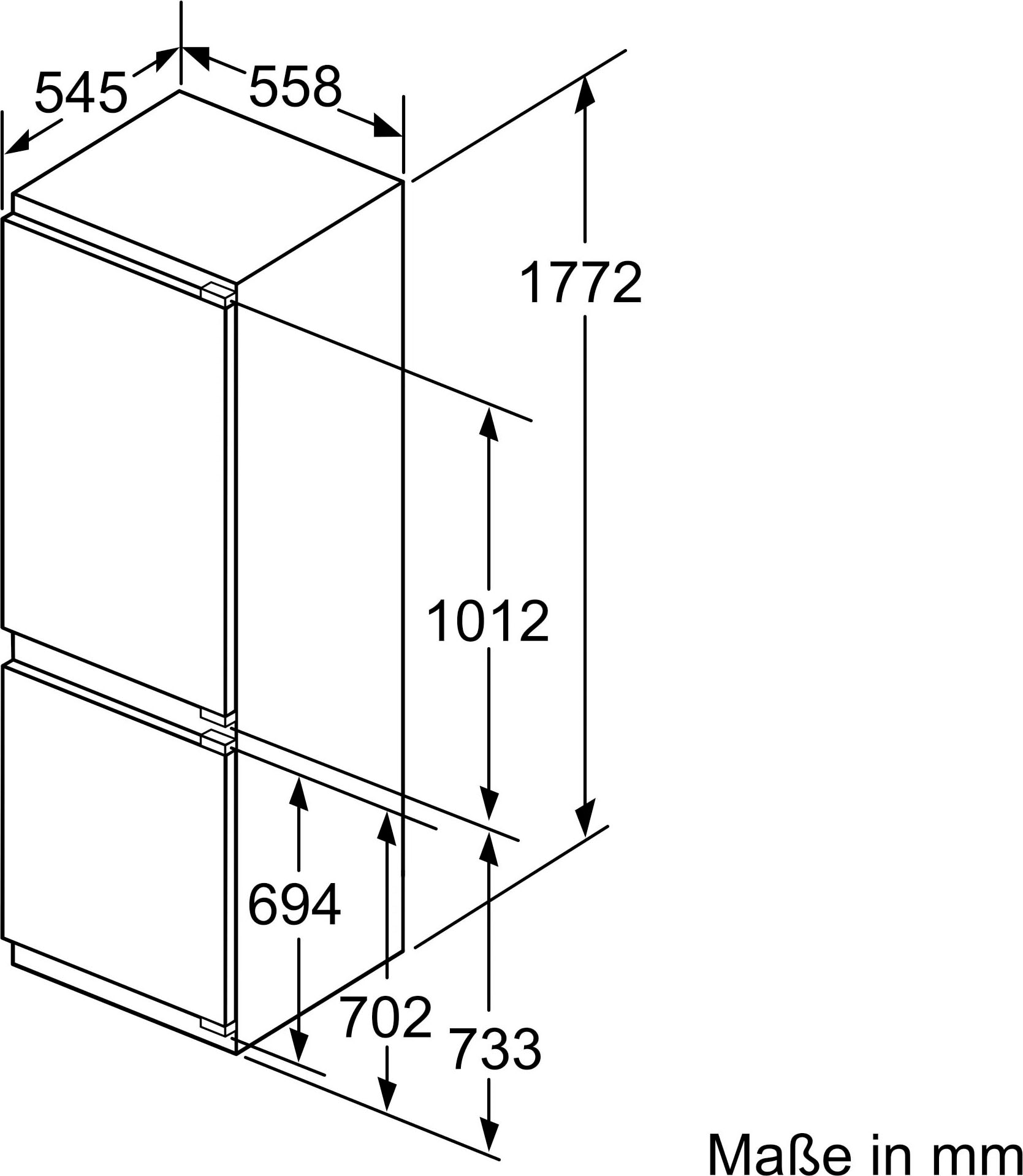 NEFF Einbaukühlgefrierkombination »KI6863FE0«, KI6863FE0, 177,2 cm hoch, 55,8 cm breit, Fresh Safe 2: Frischeschublade für die ideale Lagerung von Obst&Gemüse