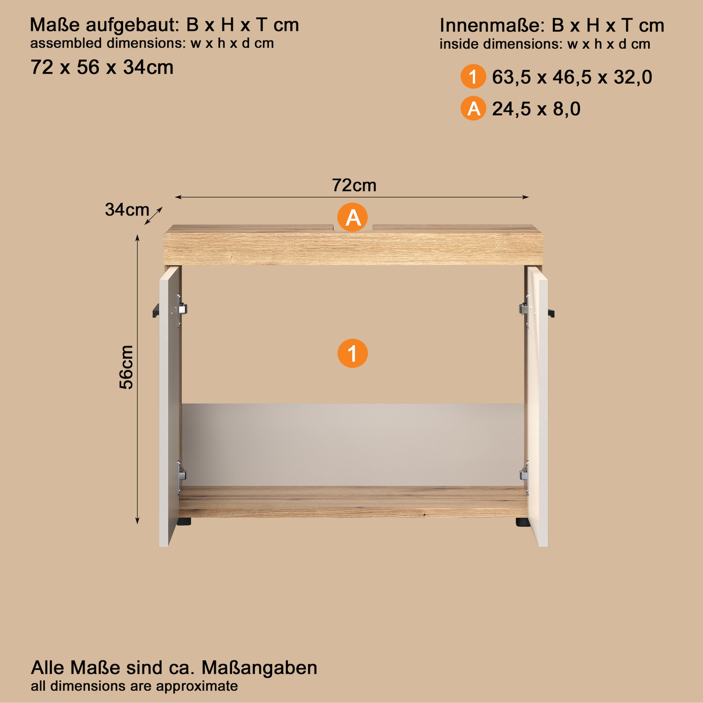 welltime Waschbeckenunterschrank »Isera« 1 Stk. tlg.