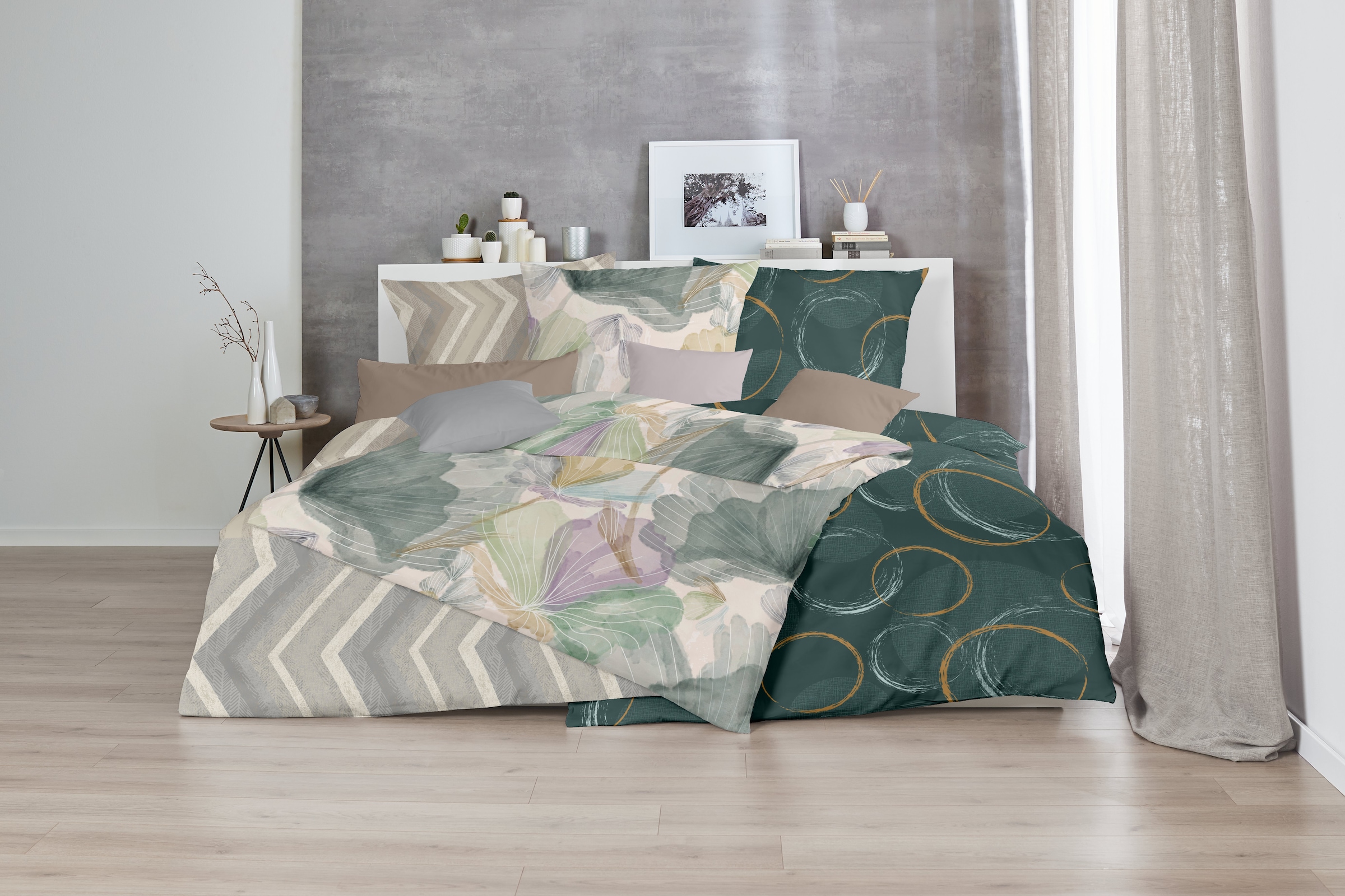 Primera Bettwäsche »Mako-Satin -Bettwäsche Lucida« 2 Stk. tlg. mit frischem Blumendesign