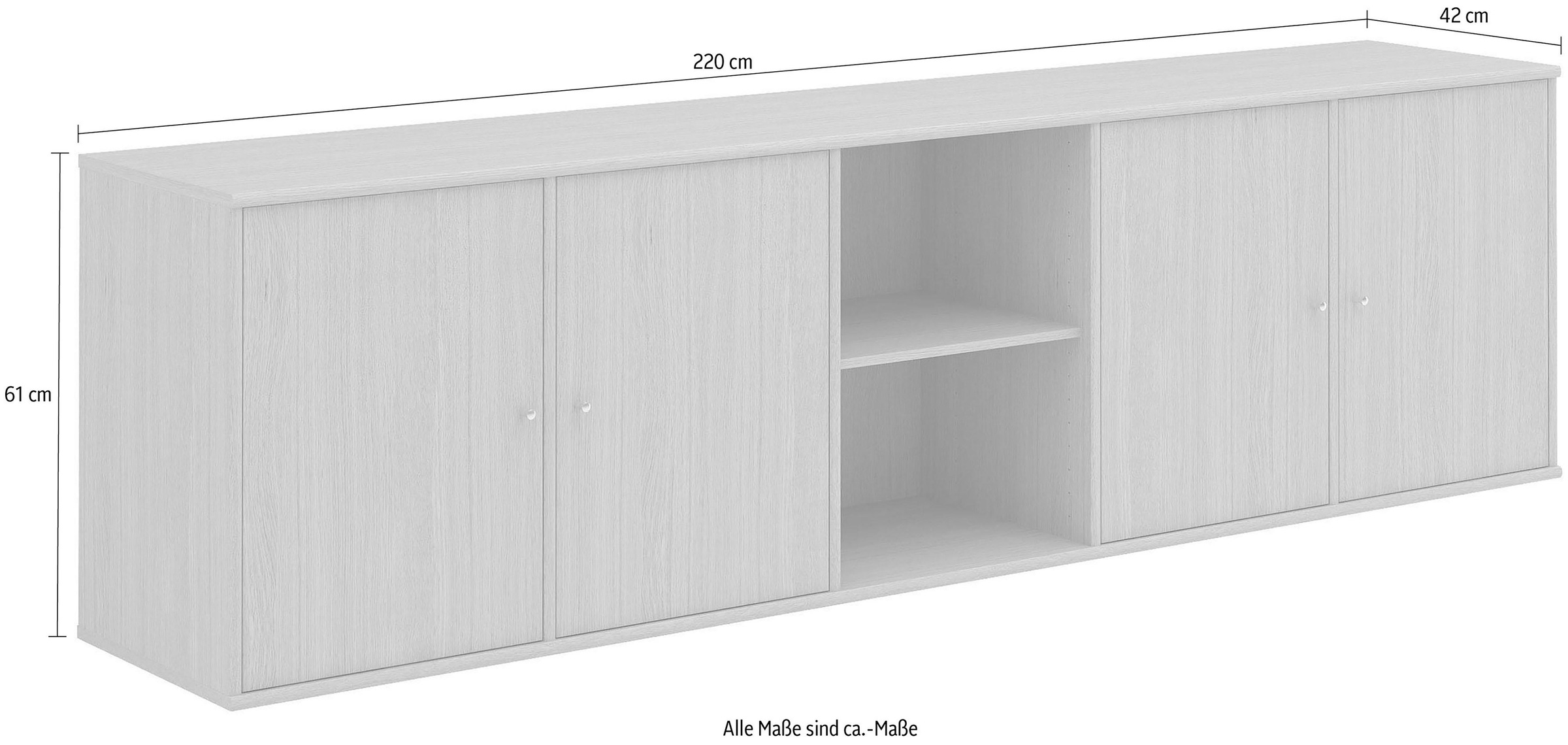 Hammel Furniture Sideboard »Mistral, Hochwertig Schrank, hängend/stehend montierbar«, mit Türen, B: 220 cm, anpassungsbar Designmöbel