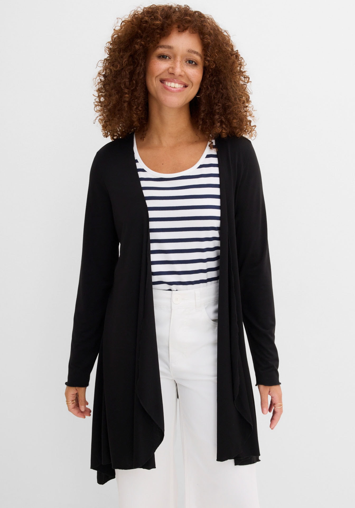 bonprix Shirtjacke "Shirtjacke aus Viskose-Mischung" bequeme Passform, Zipfelsaum, aus Viskose-Mischung, Casual Stil