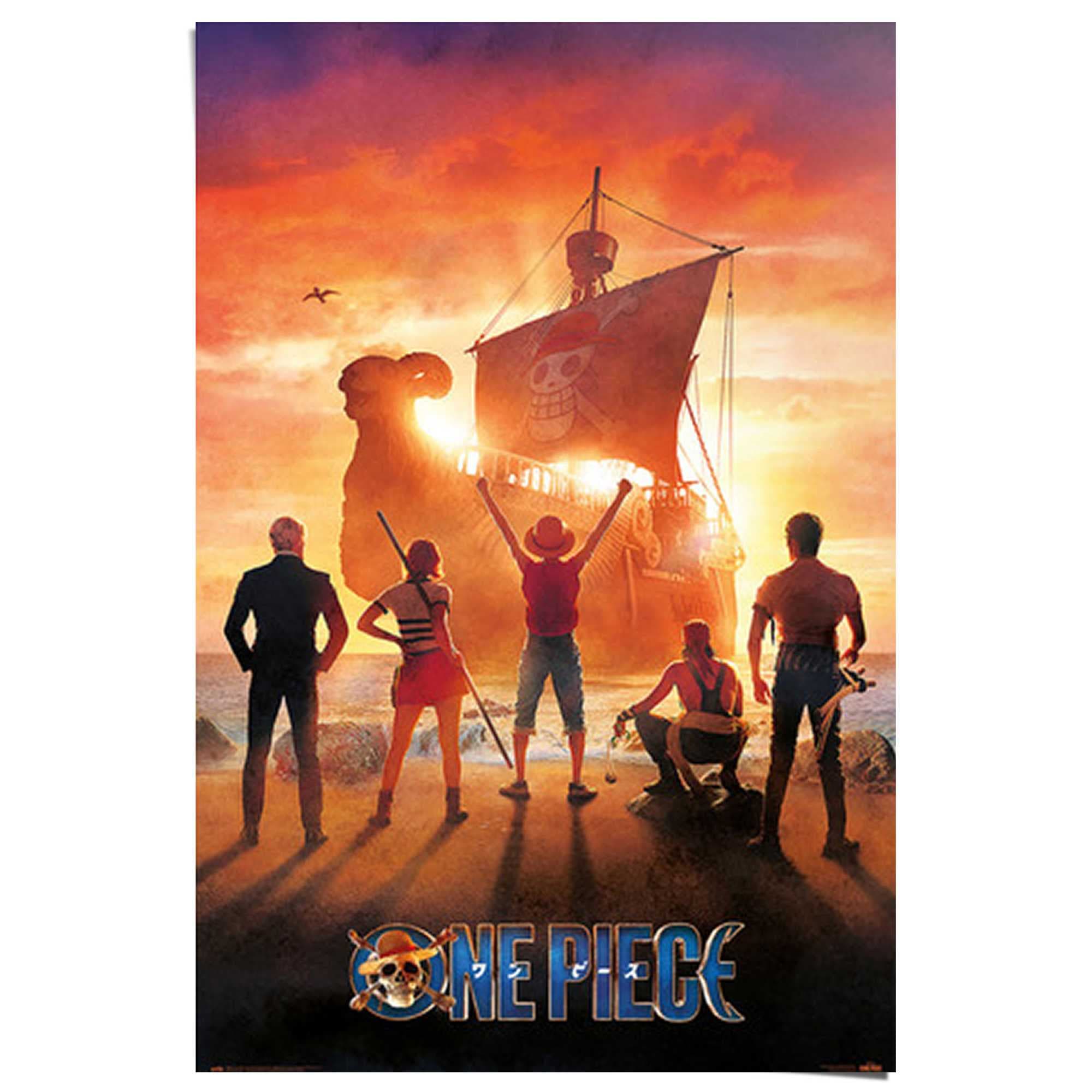 Reinders Poster "One Piece - straw hat pirates" Teenager Zimmer - Orange - 150 gr. Papier - Cartoons - 61x91,5 cm