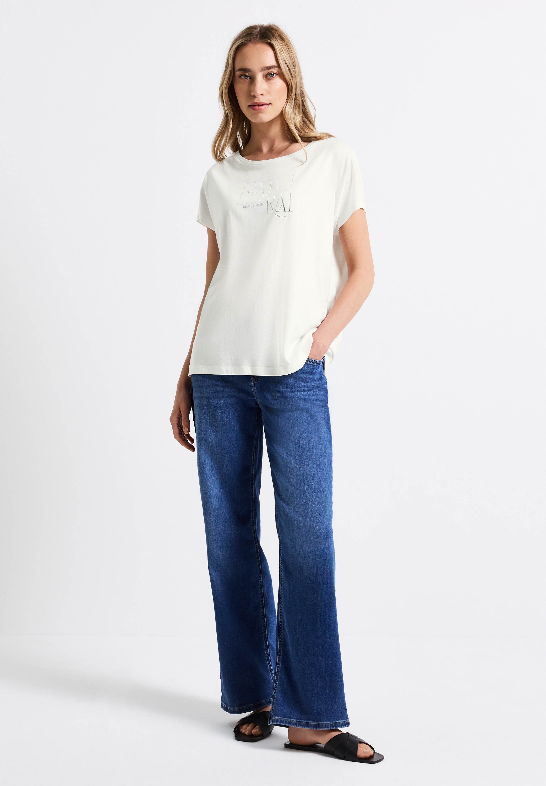 STREET ONE T-Shirt, mit Materialmix