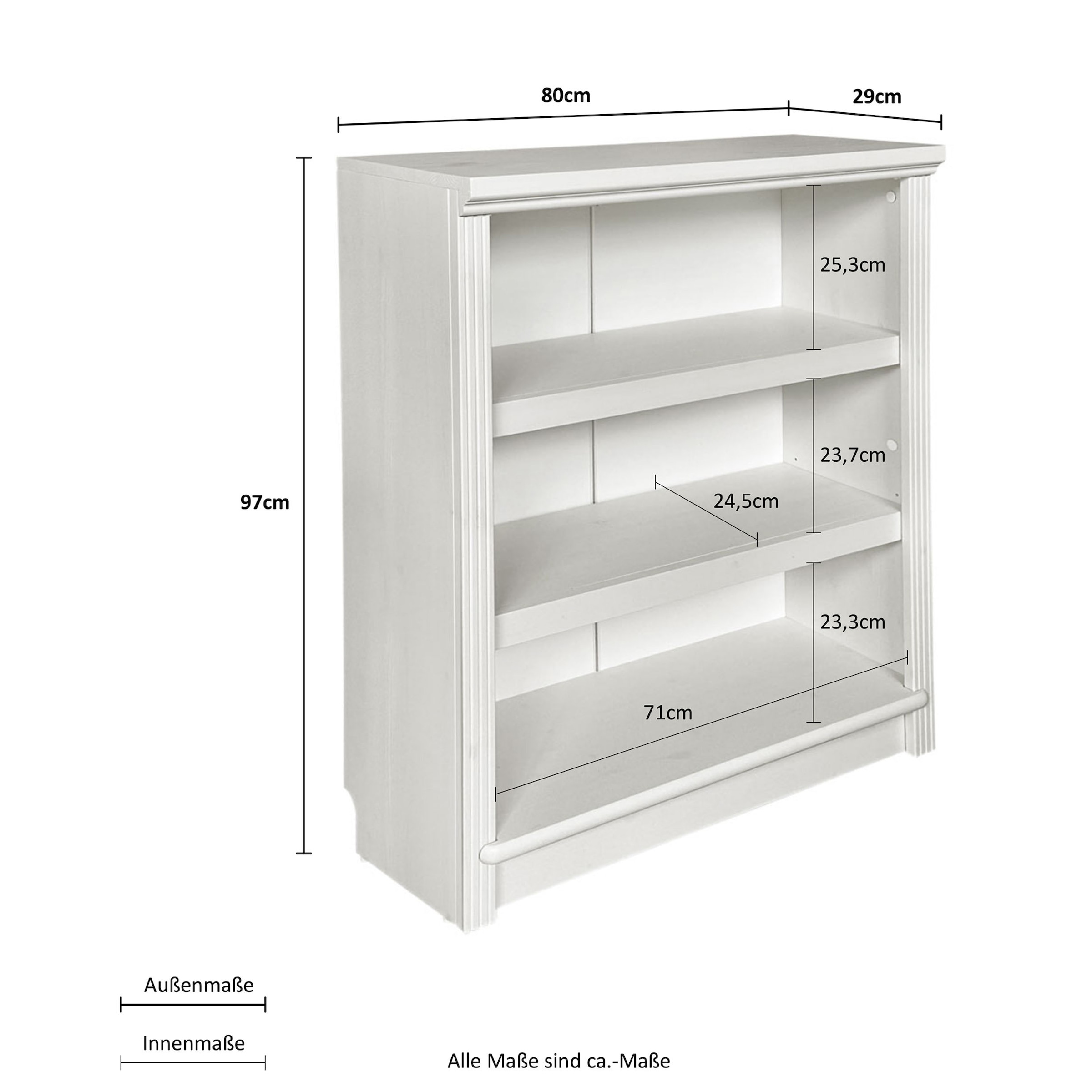 Home affaire Standregal »Soeren«, aus massiver Kiefer, in 2 Breiten, Tiefe 29 cm