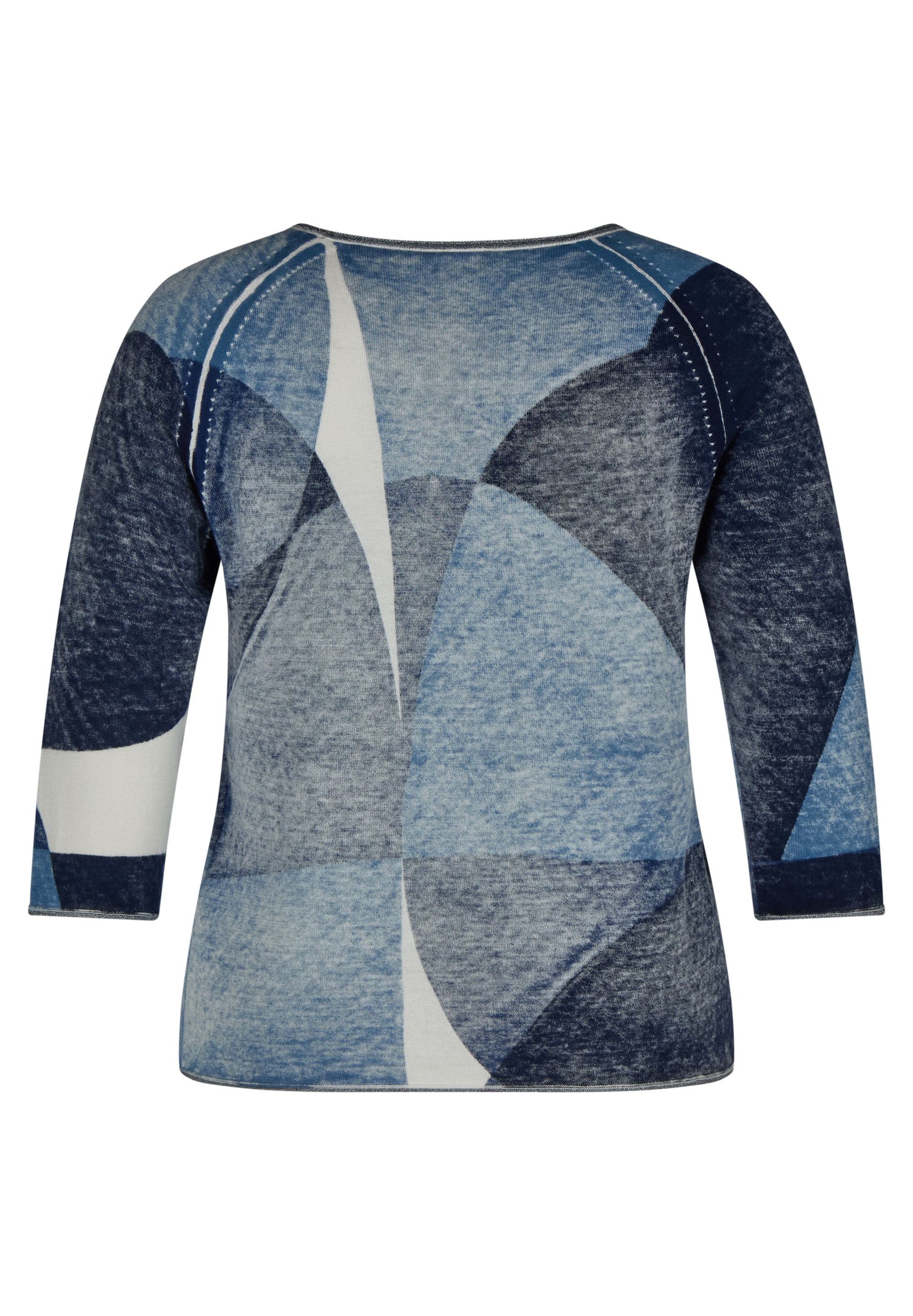 Rabe 3/4 Arm-Pullover mit Rundhalsausschnitt / Grafischer Print / Glitzer-Details