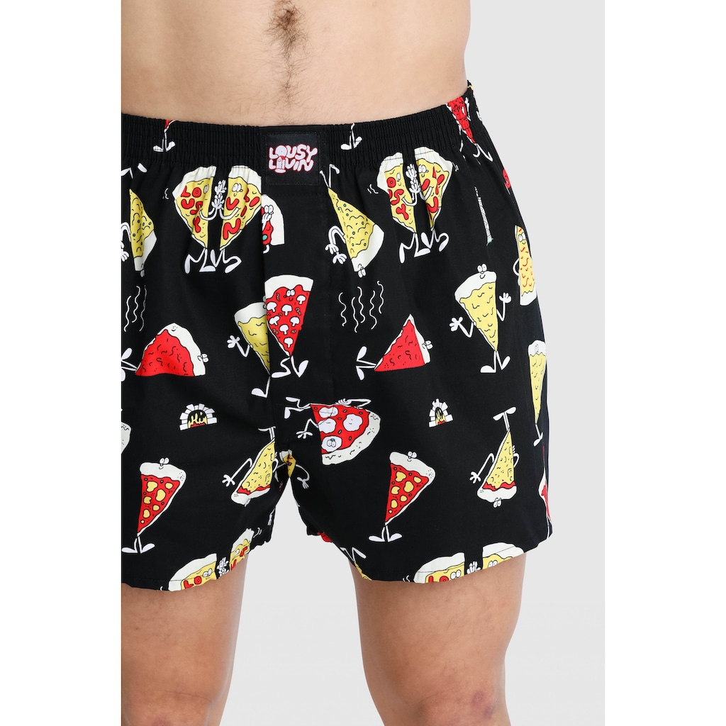 Lousy Livin Boxershorts »Pizza & Chilli«, mit buntem Allover-Print