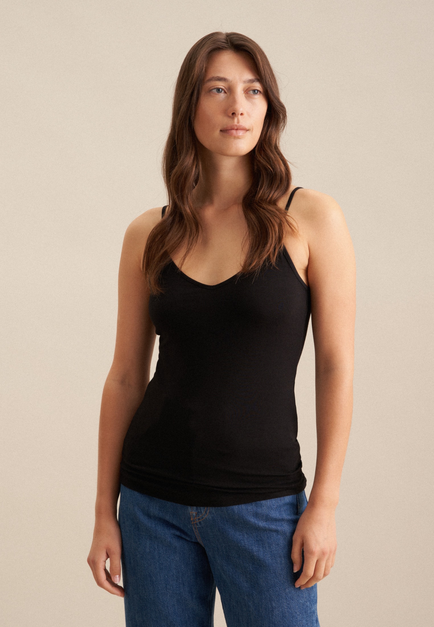 Shirttop »Schwarze Rose«, Ohne Arm V-Neck Uni