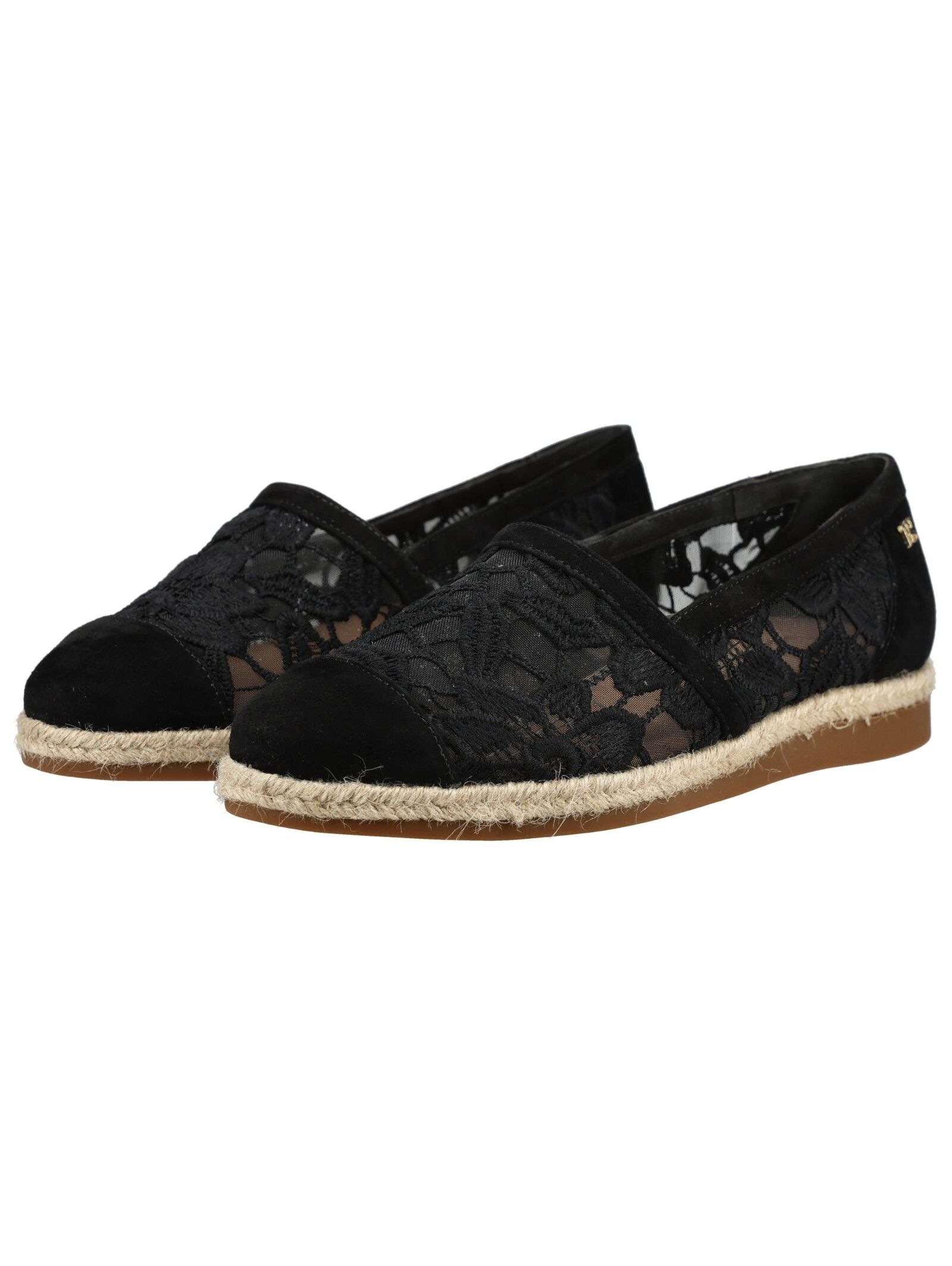 Paul Green Espadrille Half Shoe Leather Black Size 37 3