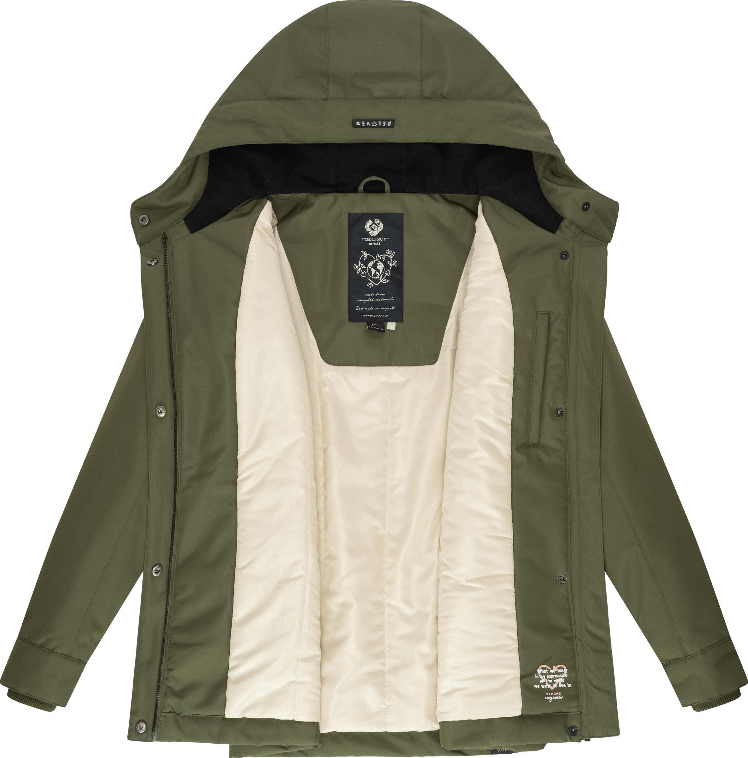 Ragwear Winterjacke »Jazmin Remake II Intl.«, mit Kapuze, wasserdichte Outdoorjacke mit Kapuze