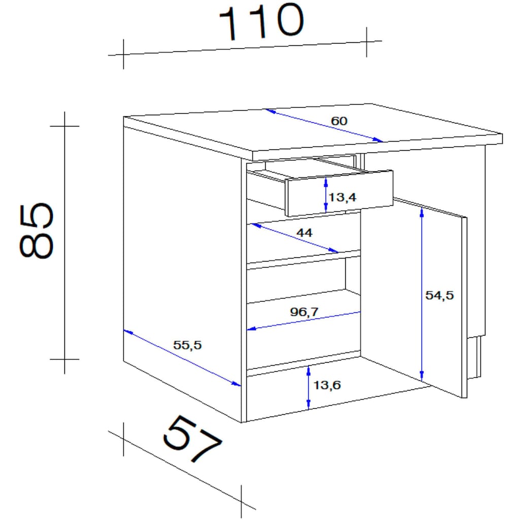 Flex-Well Eckunterschrank »Nano«