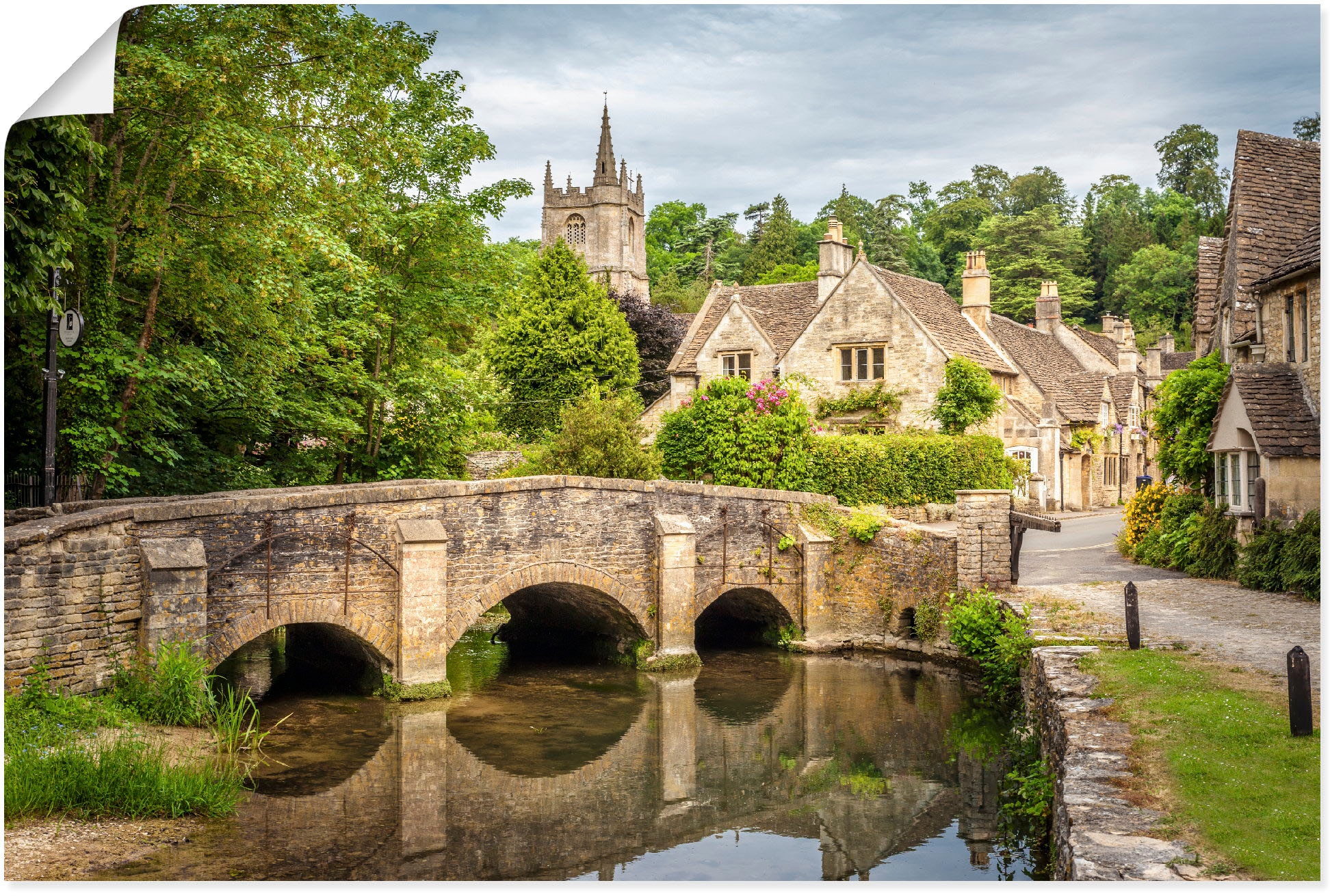 Wandbild »Dorf Castle Combe, Wiltshire, England«, Brücken, (1 St.), als Alubild,...