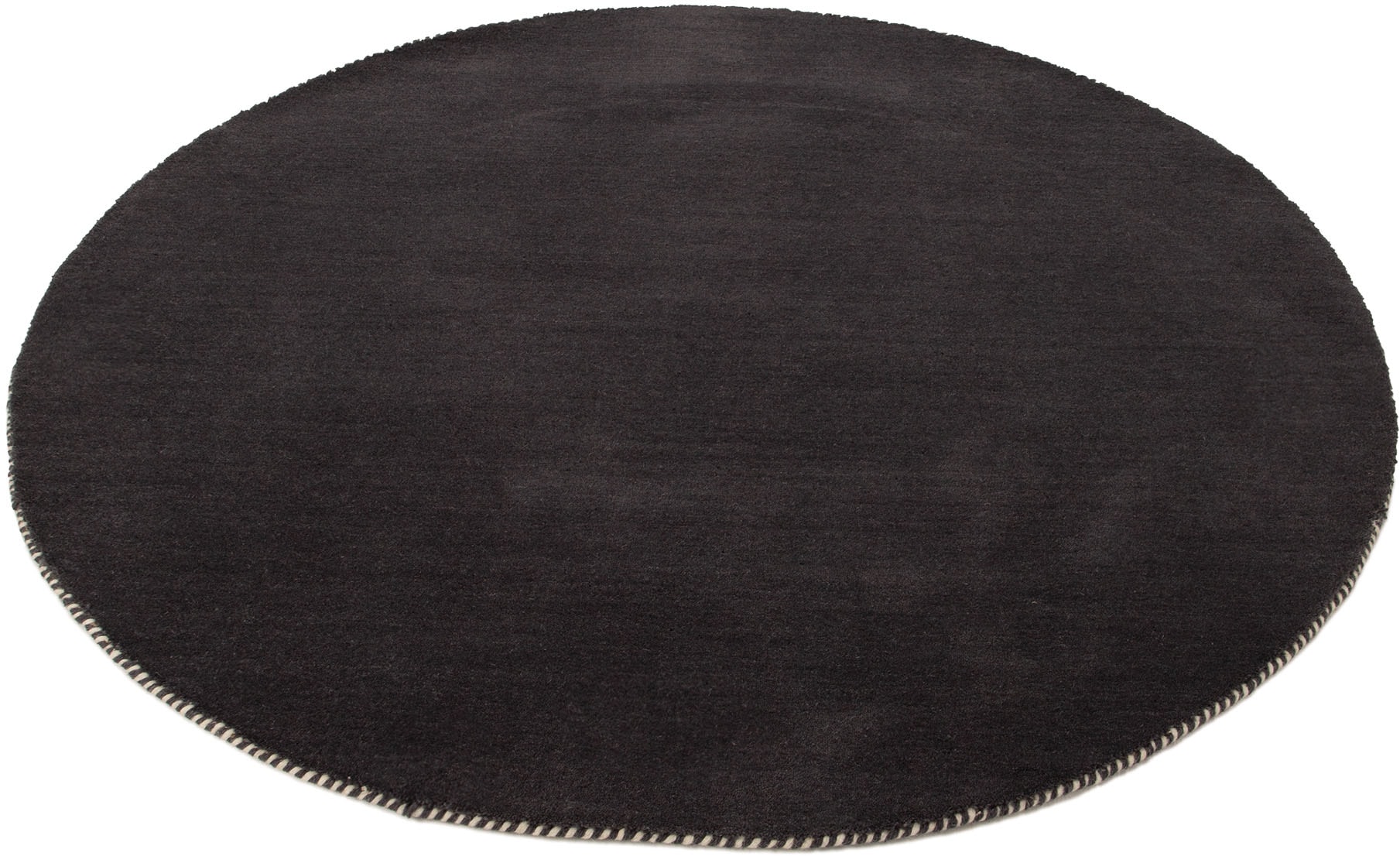 carpetfine Wollteppich »Gabbeh Lola Uni«, rund, 14 mm Höhe, mit natürlichem Pflanzenmaterial von Hand gewebt, auch als Läufer