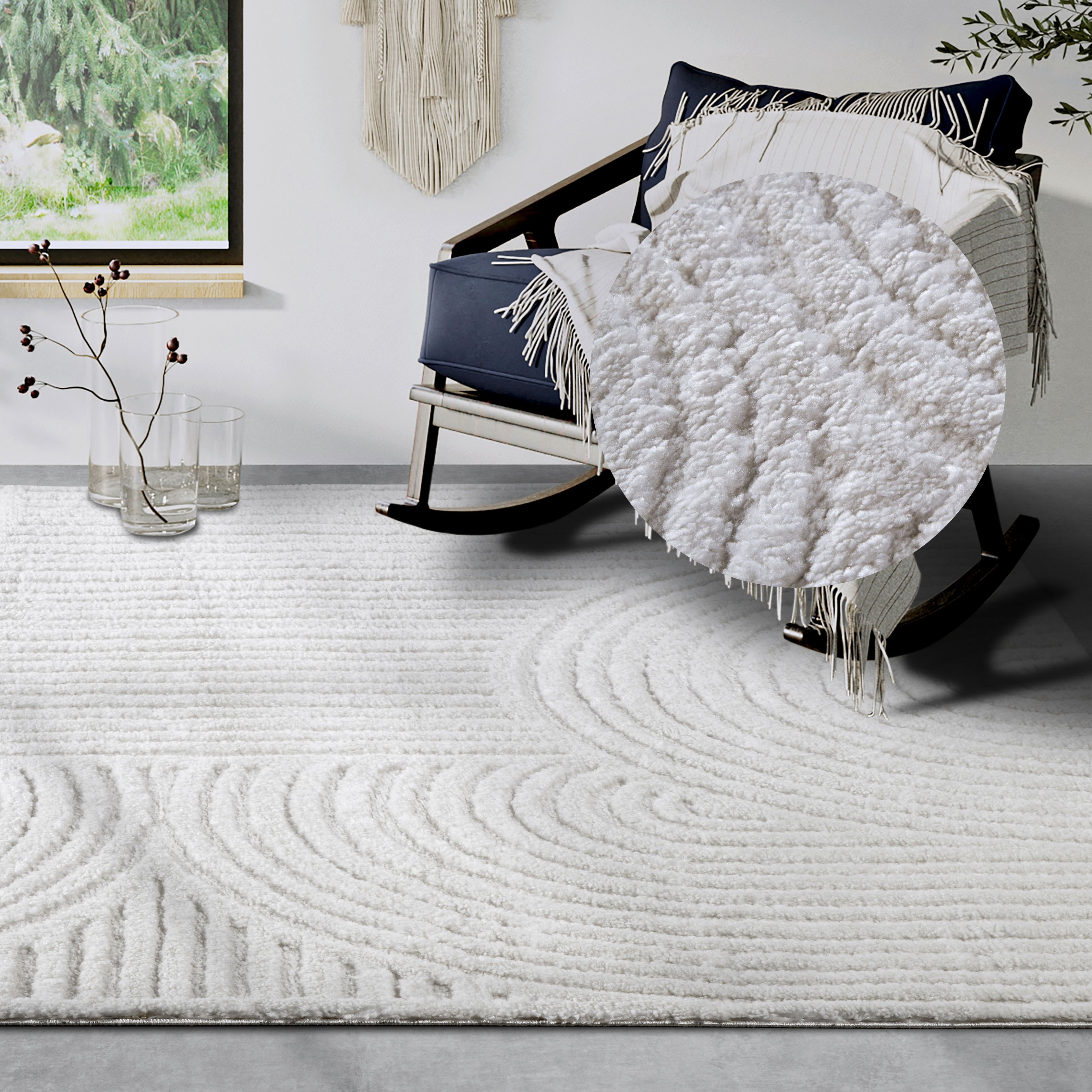 ELLE DECORATION Designteppich "Chappe" rechteckig 18 mm Höhe Shaggy, Läufer, flauschig, weich, Langflor, modern, Hoch Tief Effekt
