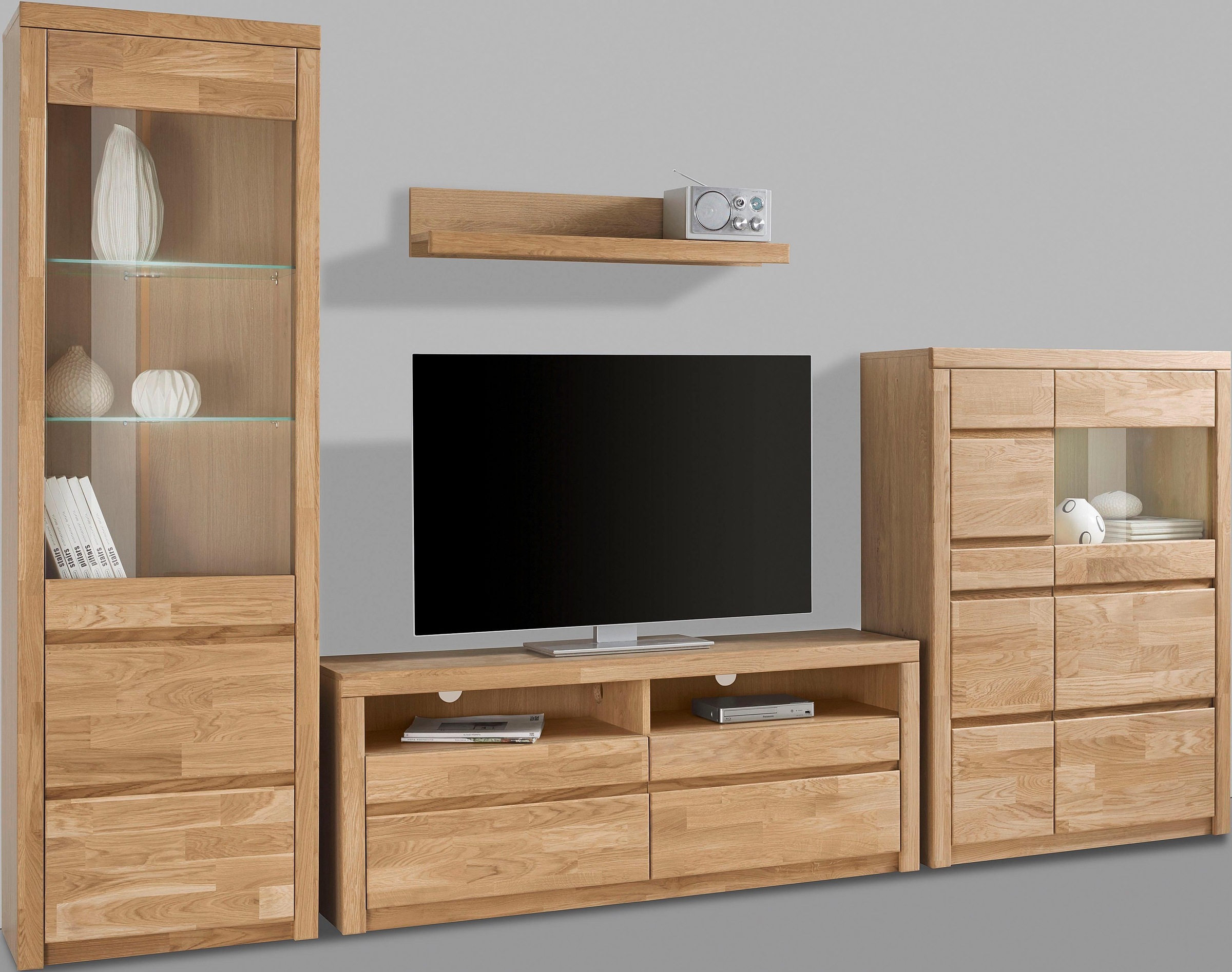 Home affaire Wohnwand "Silkeborg" Set, 4 Stk. tlg. teilmassives Holz günstig online kaufen