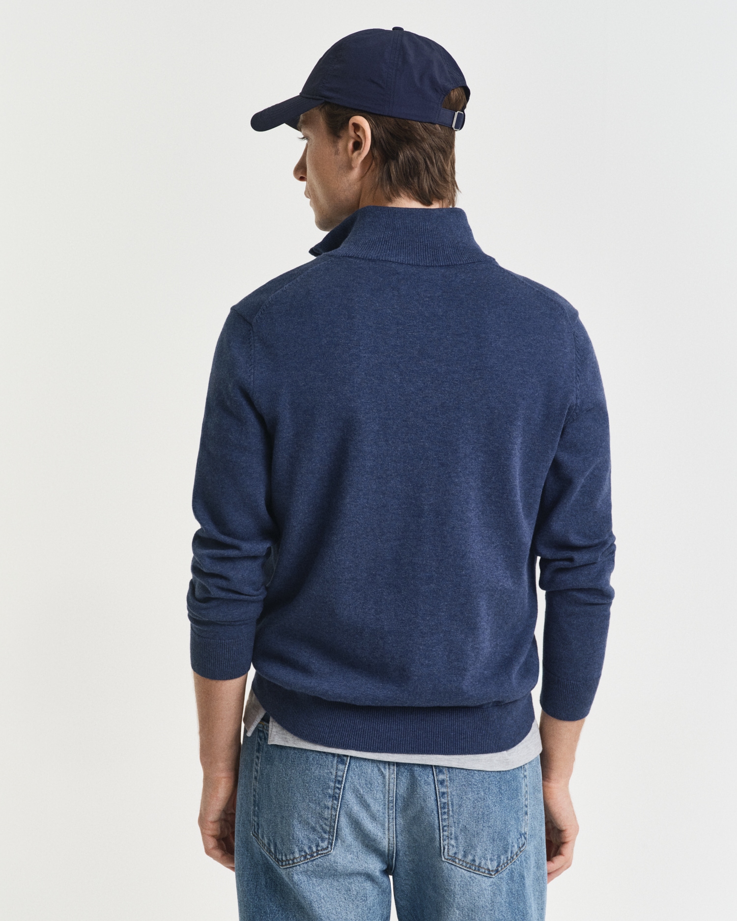 Gant Troyer »CLASSIC COTTON HALF ZIP«, mit gerippten Details