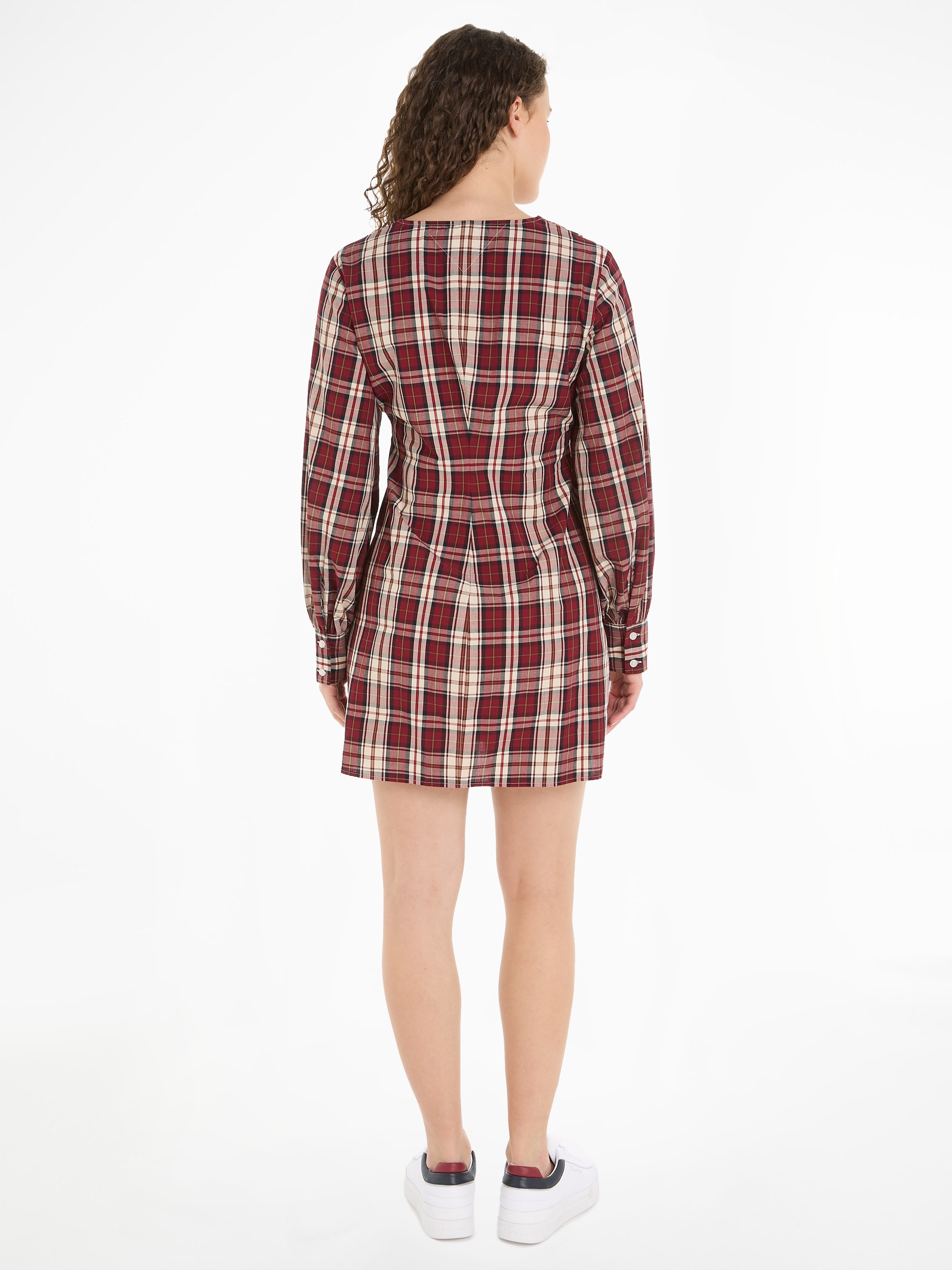 Tommy Hilfiger Blusenkleid »TARTAN CO V-NECK SHIRT DRESS«, mit 2-Knopf-Manschetten