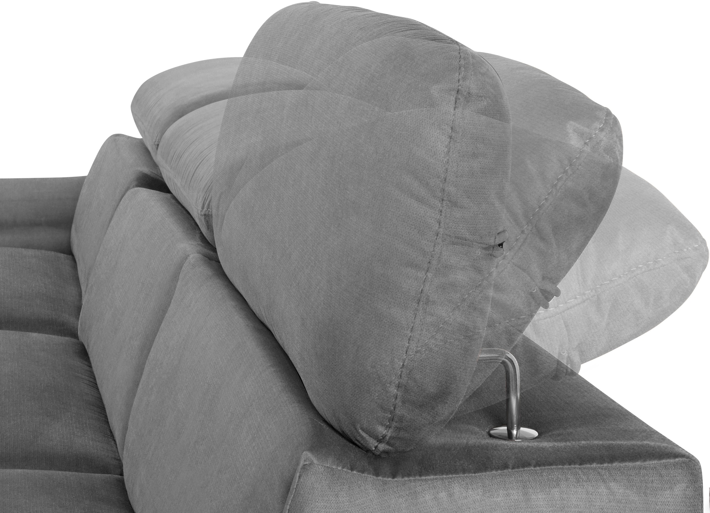 COTTA Ecksofa »Lola L-Form mit Kopfteilfunktion & Hocker«, (Set, mit Hocker), wahlweise mit Bettfunktion, Bettkasten & Armteilverstellung
