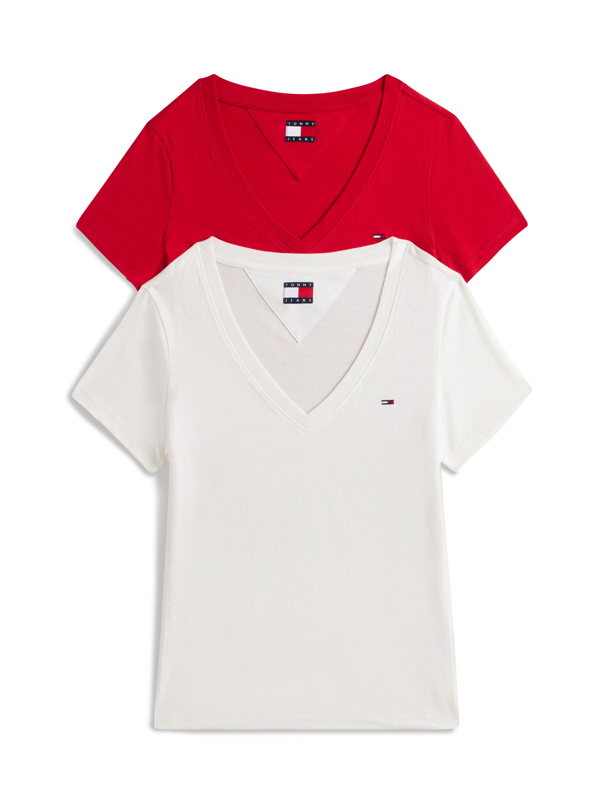Tommy Jeans T-Shirt "TJW 2PACK V-NECK TEE", (Packung, 2 tlg., 2-er Pack), m günstig online kaufen