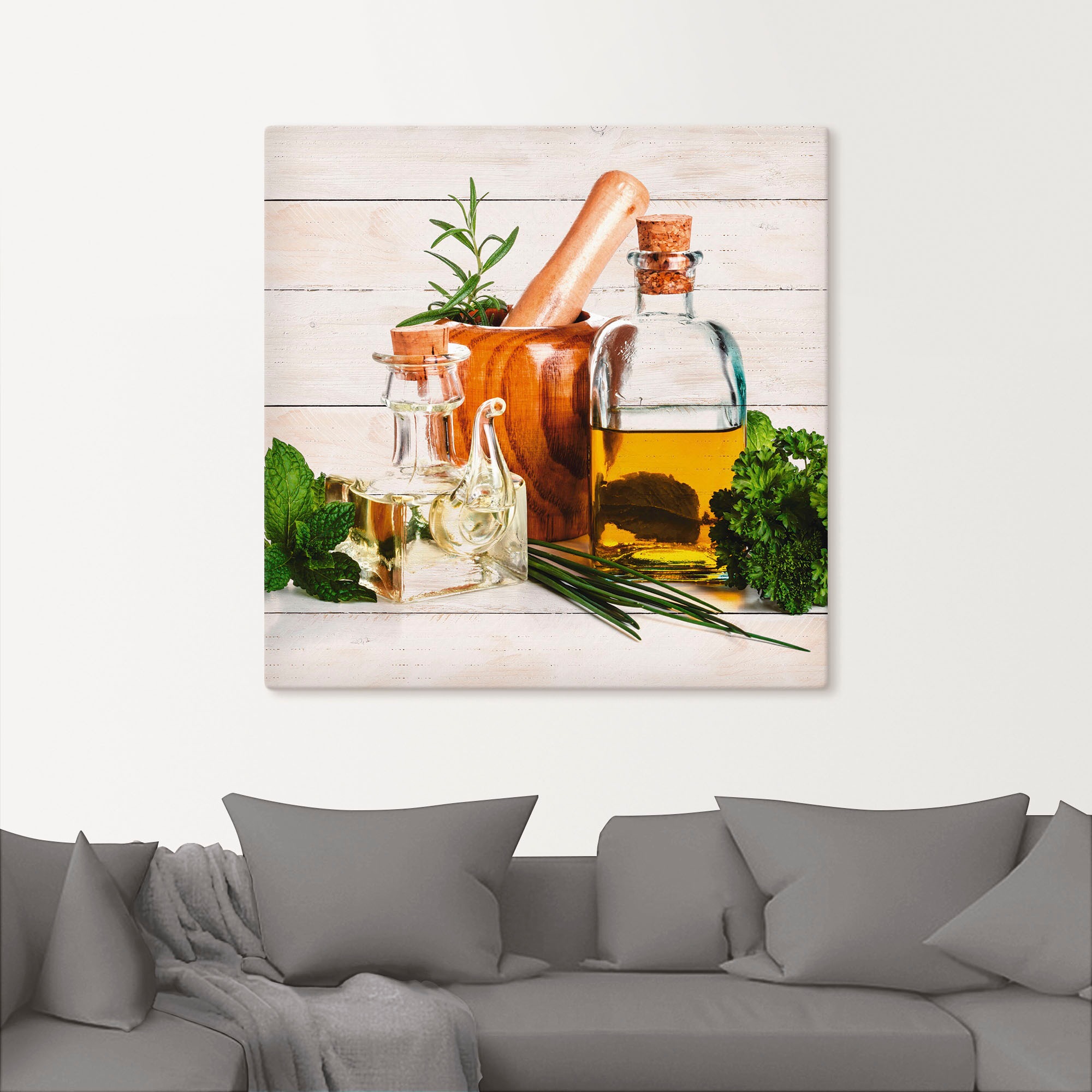 Artland Wandbild "Olivenöl und Kräuter - Küche" Arrangements 1 Stk. tlg. al günstig online kaufen