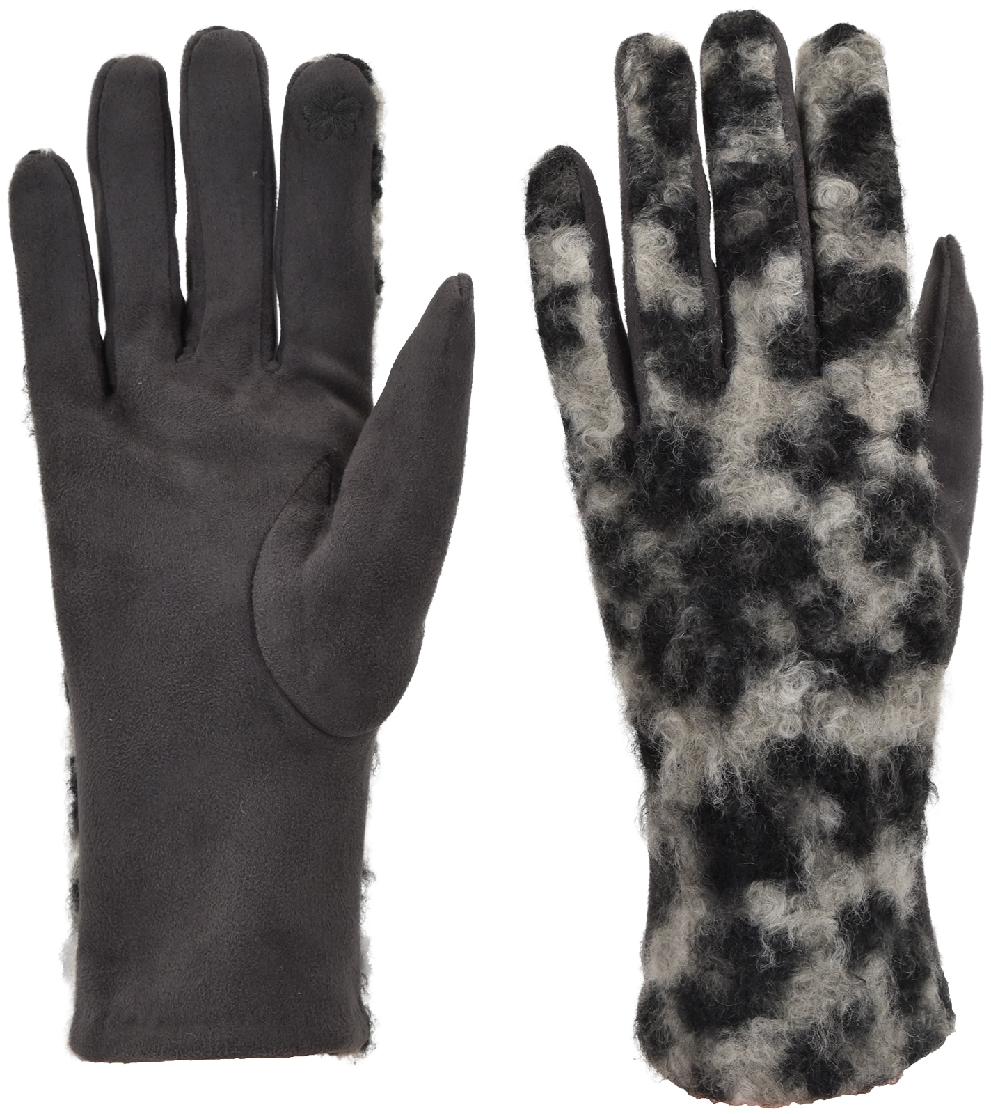 styleBREAKER Baumwollhandschuhe "Touchscreen Handschuhe mit Leoparden Muster" 1 Stk.