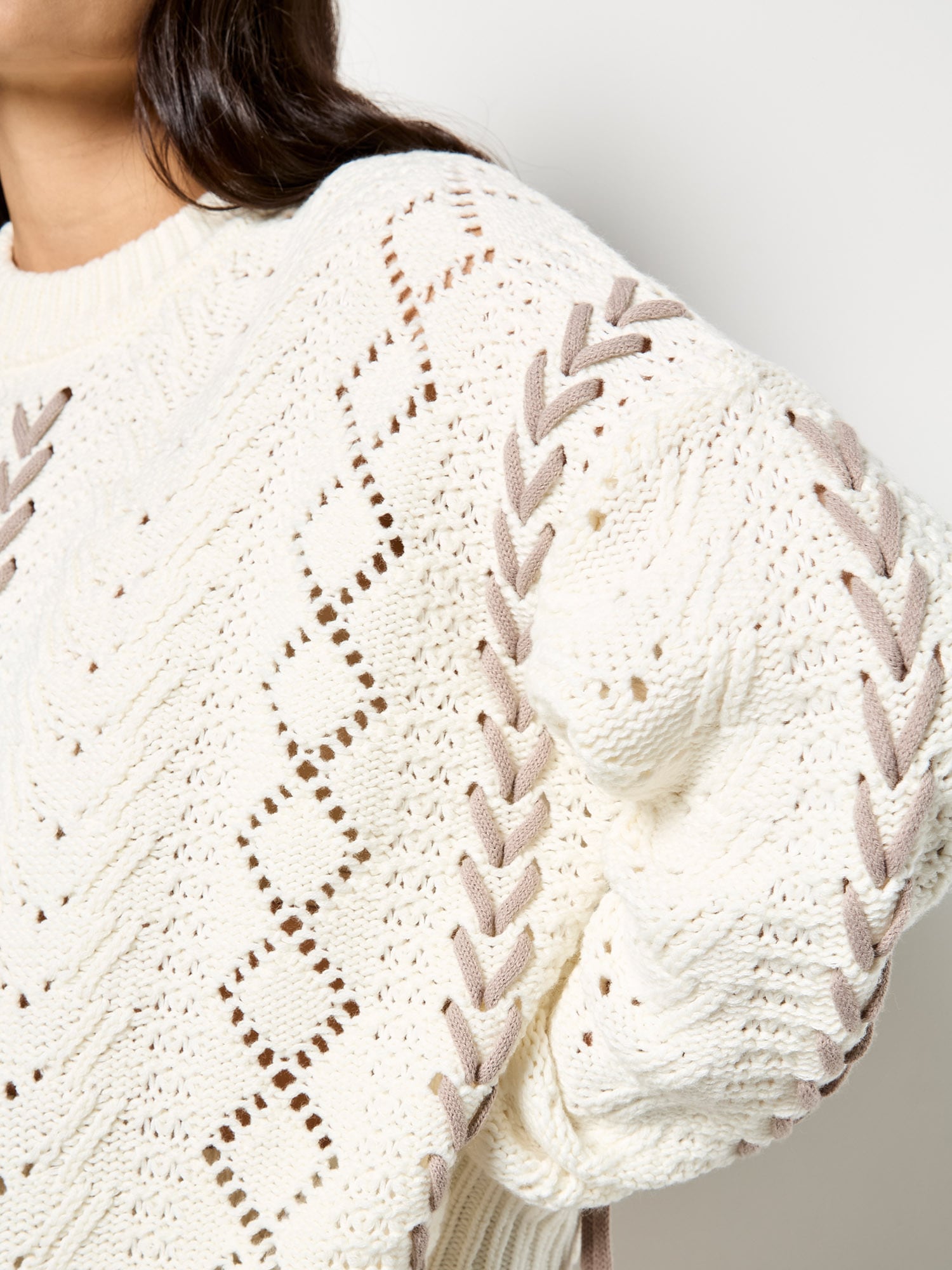 Apricot Rundhalspullover »Pullover« mit Strickmuster