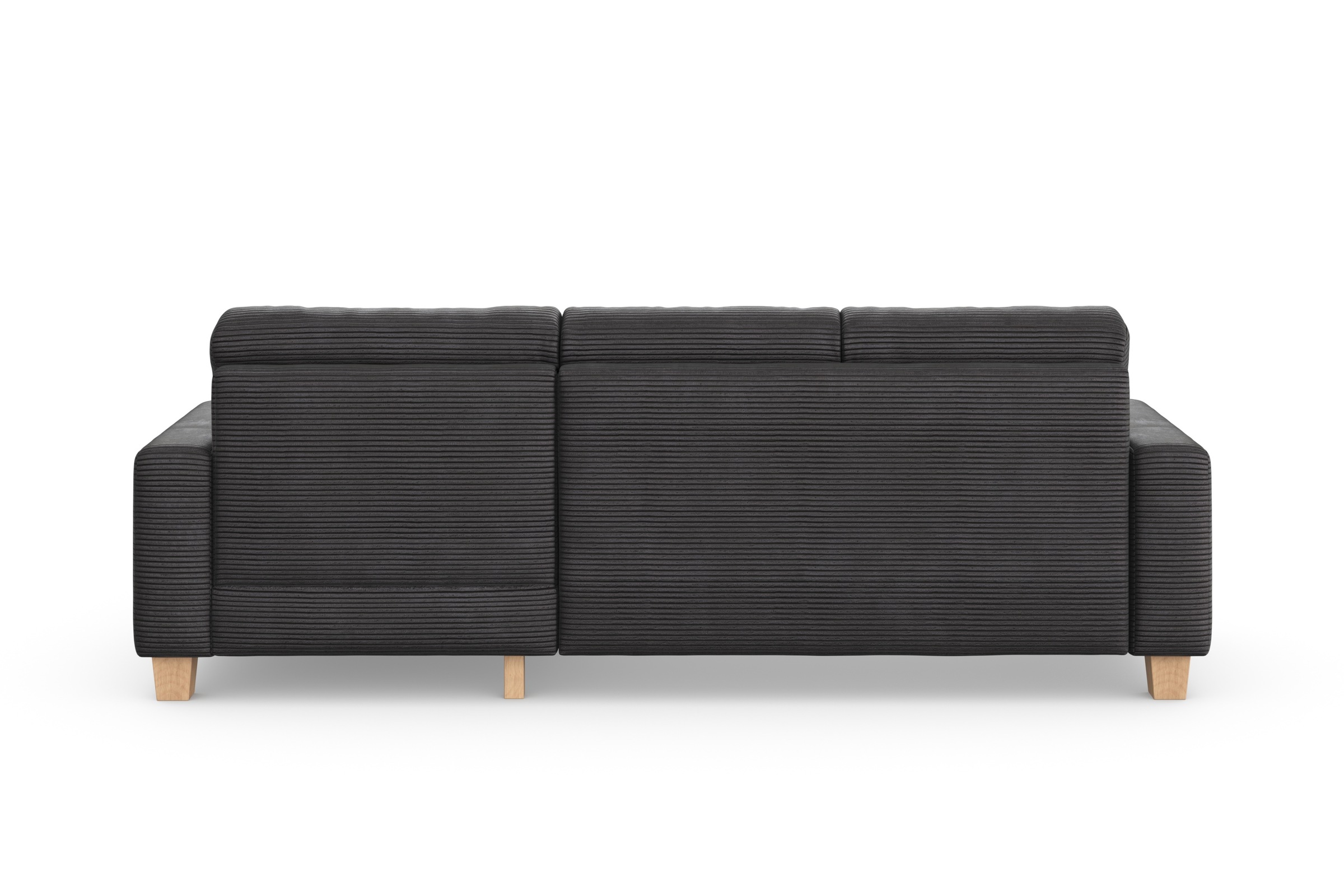 Ecksofa HOME AFFAIRE "Summer L-Form", grau, B:249cm H:91cm T:164cm, 100% Polyester, Sofas, Ecksofa, mit Recamiere, mit oder ohne Bettfunktion und Bettkasten, Cord-Bezug 9
