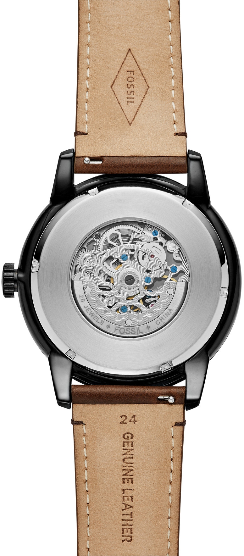 Fossil Automatikuhr »Townsman, ME3155«, Armbanduhr, Herrenuhr, mechanische Uhr, skelettiertes Zifferblatt