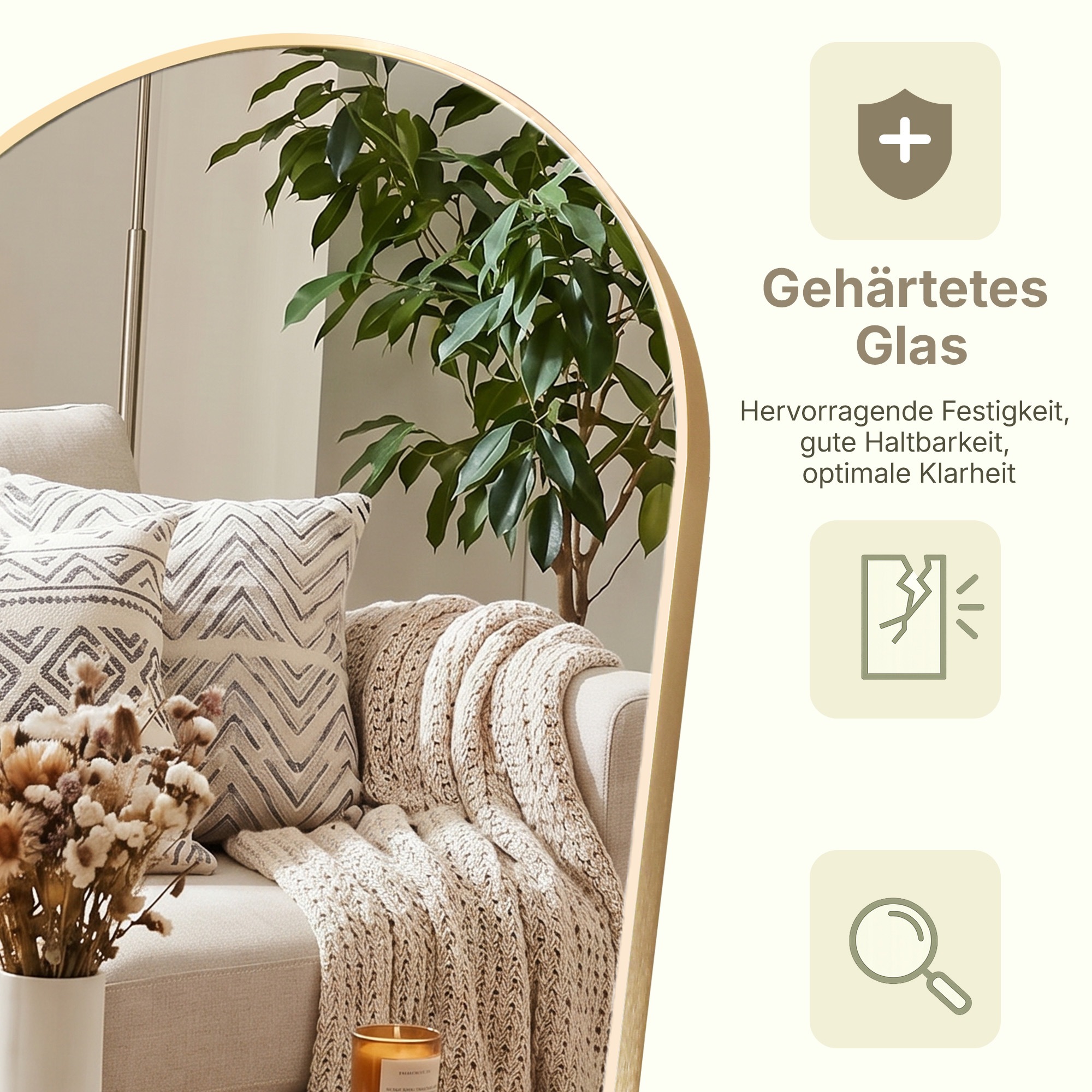 OTTO home Spiegel »Standspiegel Addrik, wahlweise in 2 Größen 150x40cm oder 180x60cm« Ganzkörperspiegel mit Sicherheitsglas, in verschiedenen Farben