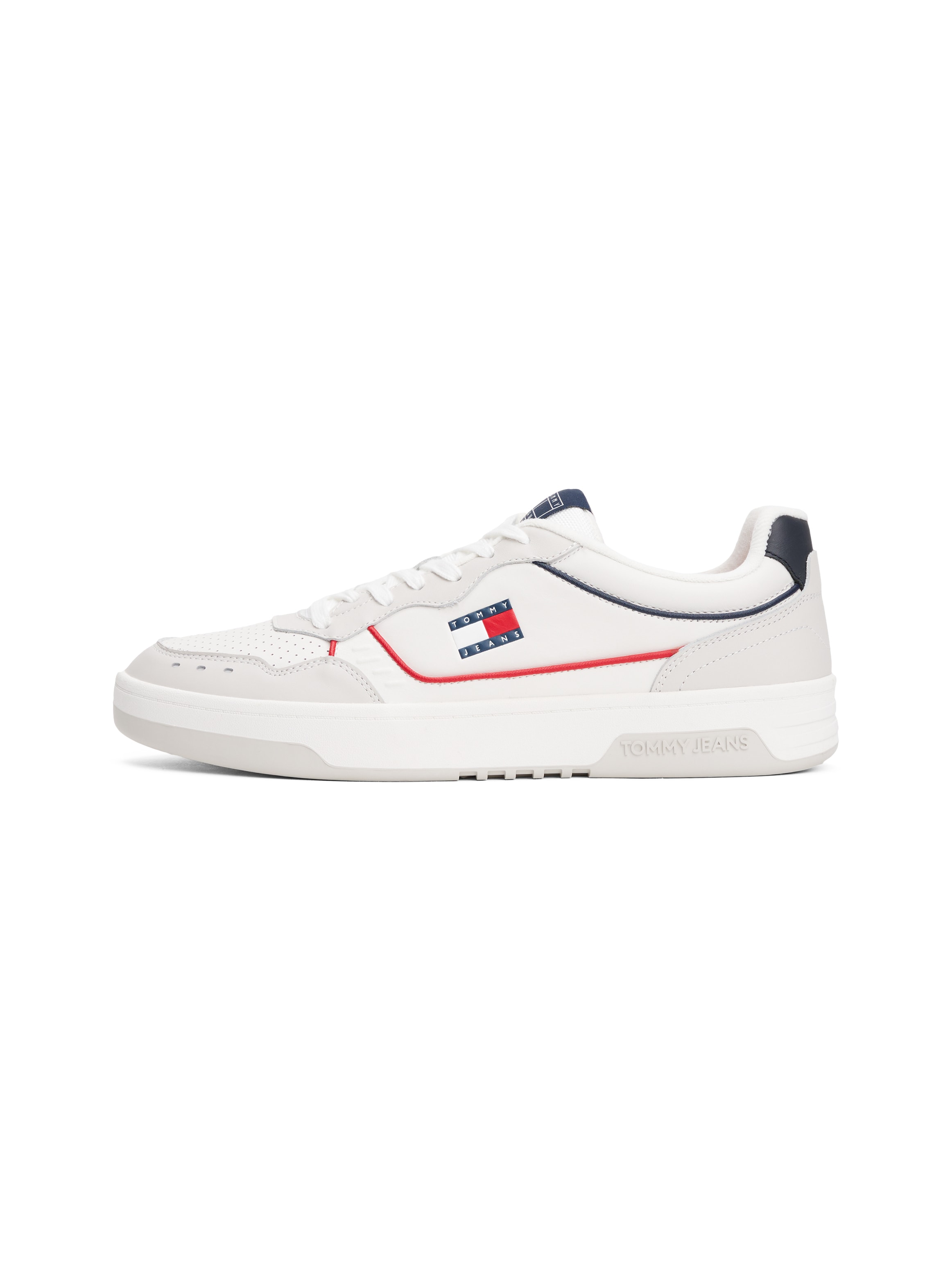 Tommy Jeans Sneaker »TJM CUPSOLE ELEVATED LEATHER«, Freizeitschuh, Halbschuh, Schnürschuh, bunte Paspel in Tommy Farben