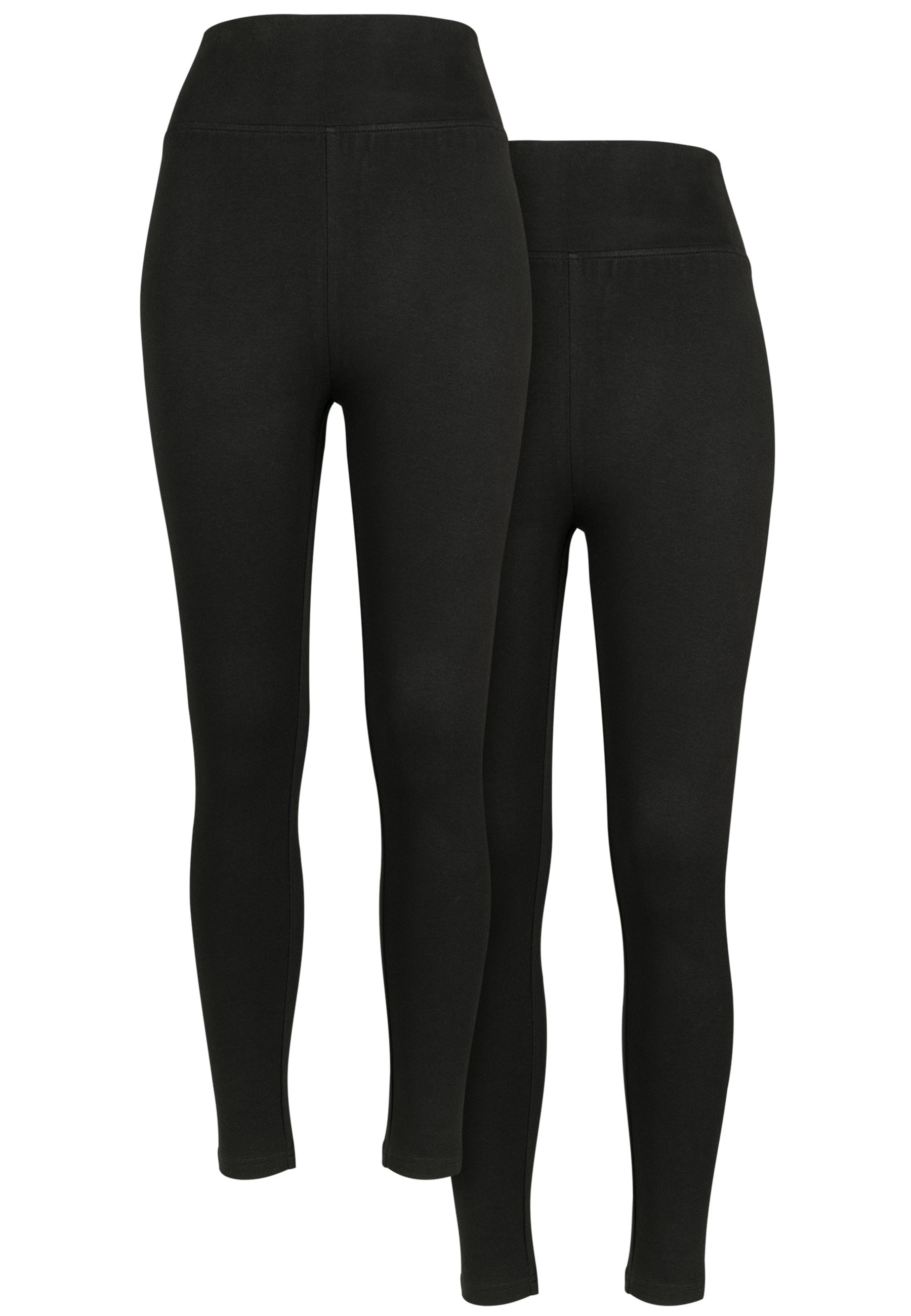 URBAN CLASSICS Leggings "Urban Classics Damen Ladies High Waist Jersey Leggings 2-Pack"