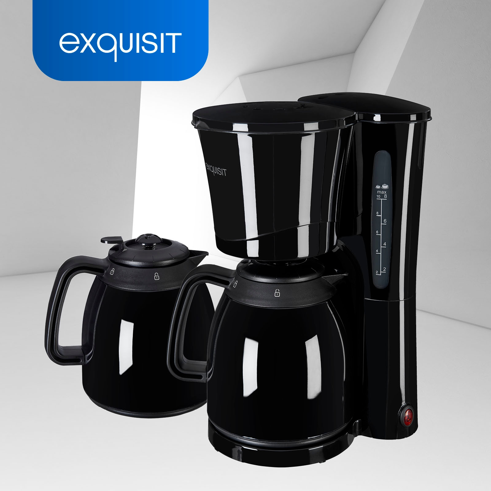 exquisit Filterkaffeemaschine »KA 6502 sw«, bestellen Papierfilter, BAUR l 1 Kaffeekanne, Thermoskannen 2 inkl. 1x4, 