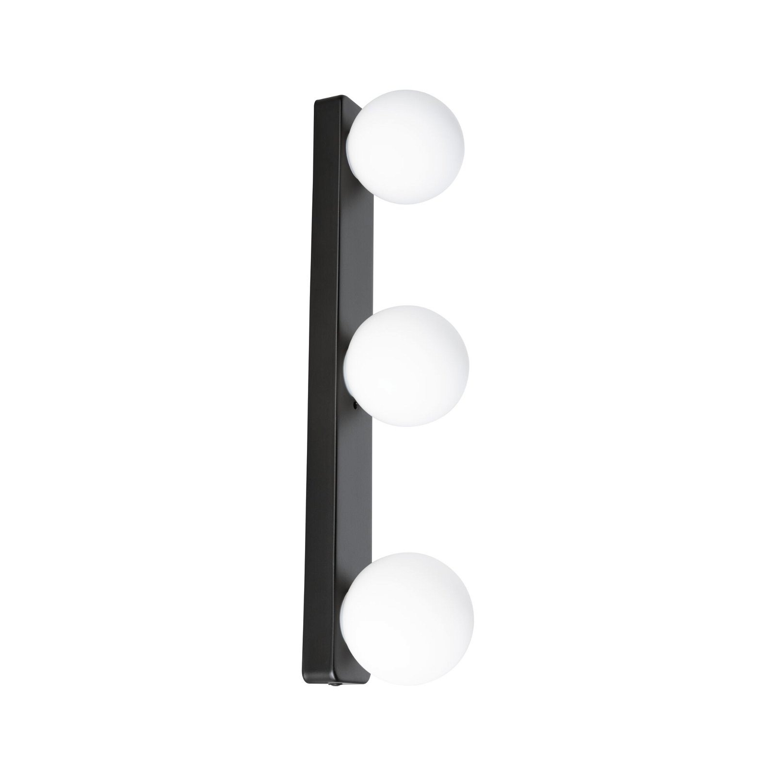 PAULMANN Wandleuchte "Selection Bathroom Gove IP44 max. 3x20W Balken Glas/Metall", 3, H: 10cm, 1 Stk., schwarz, Badezimmer, Leuchten, G9