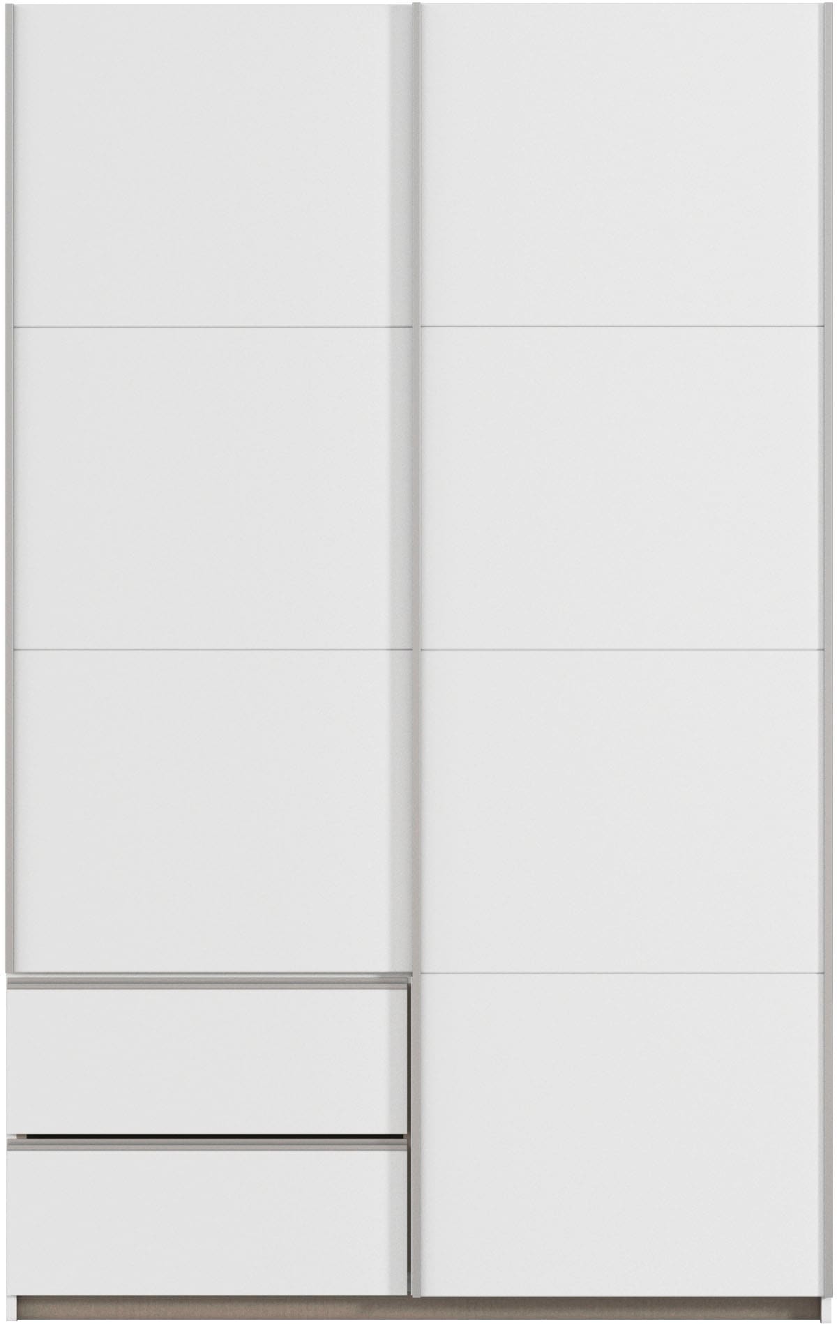 rauch Schwebetürenschrank »Kleiderschrank Schrank Garderobe Wäscheschrank SEVILLA«, (in 3 verschiedenen Ausstattungen BASIC/CLASSIC/PREMIUM), Metall-Griffleisten alufarben oder Graumetallic MADE IN GERMANY