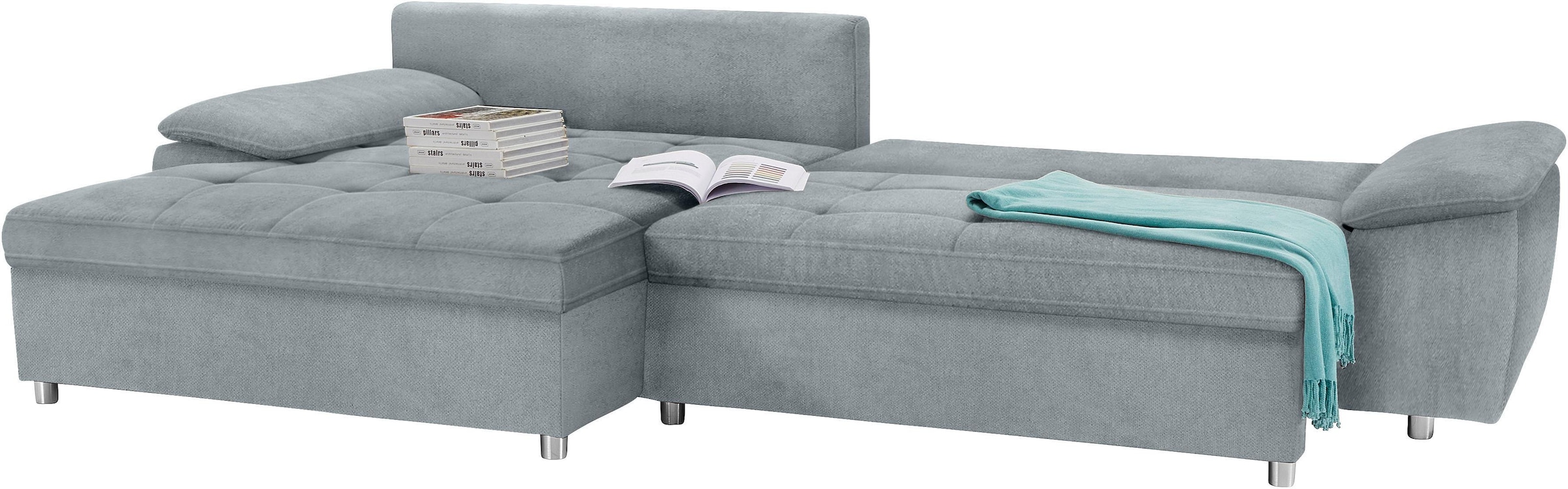 sit&more Ecksofa Labene, wahlweise mit Bettfunktion und Bettkasten, inkl. Rückenkissen