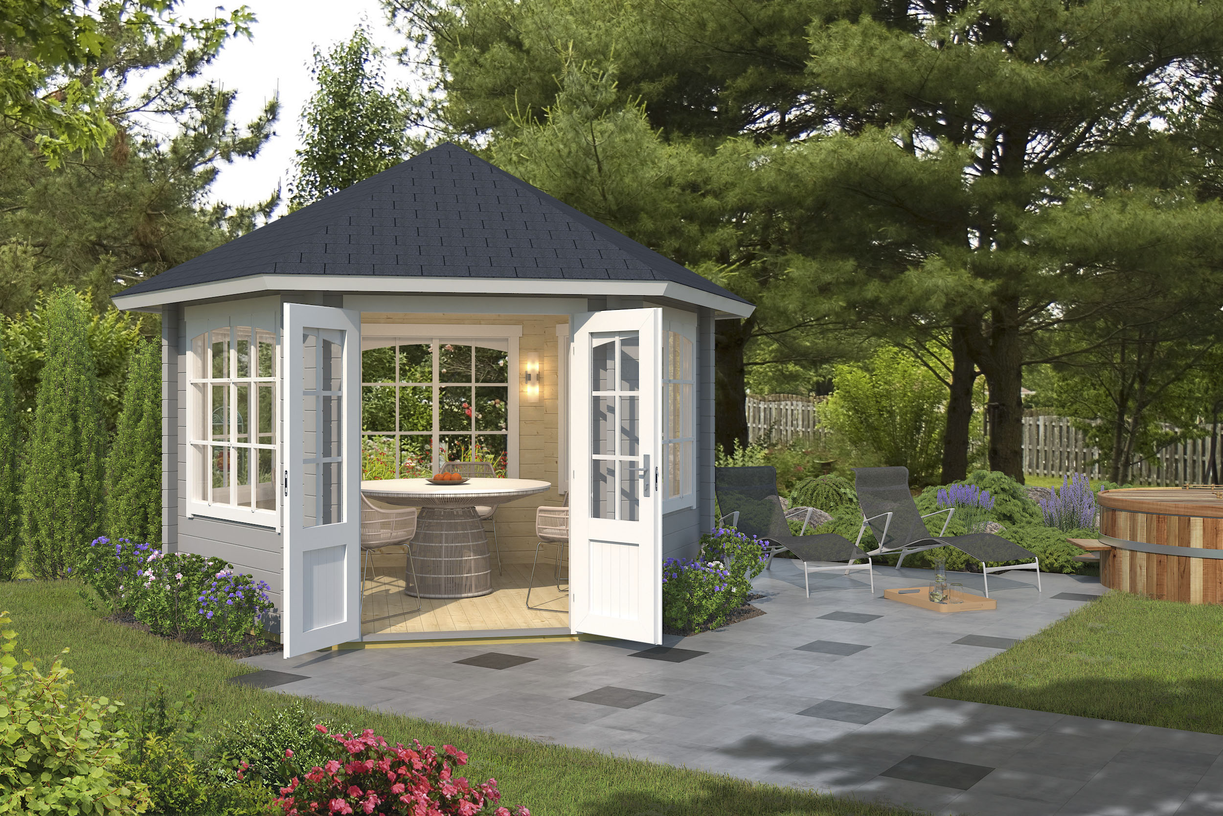 LASITA MAJA Pavillon "Ilmenau" BxT: 420x363,7 cm, Fichtenholz günstig online kaufen