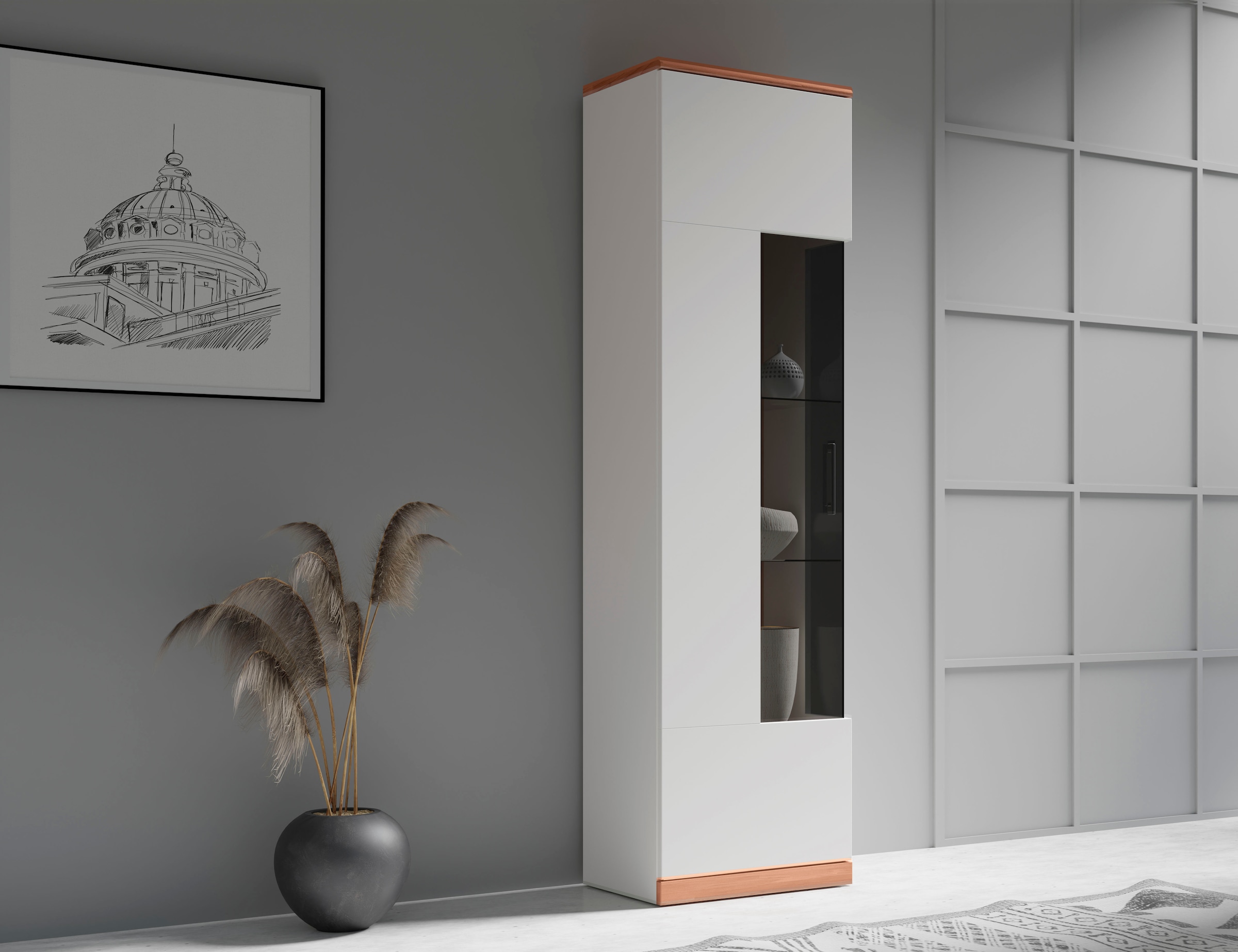 OTTO home Vitrine "Ribe,180cm hoch,5 Fächer,2 Glasböden variabel einsetzbar günstig online kaufen