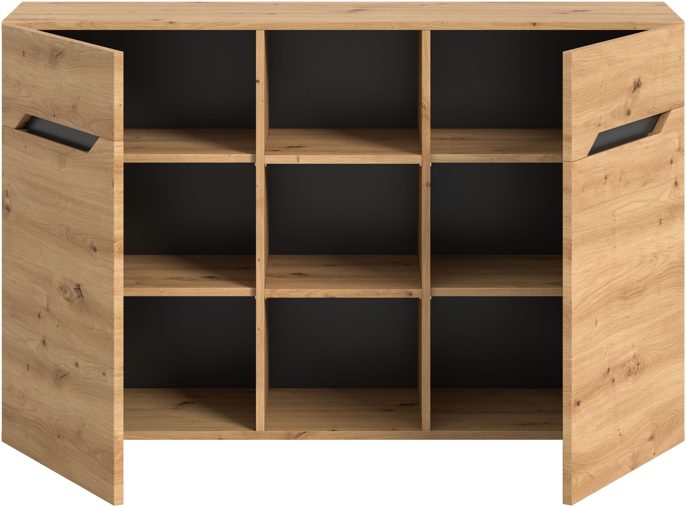 INOSIGN Sideboard »SERTA, Breite: 130cm, 2 Türen, 3 offene Fächer, viel Stauraum«, Anrichte, Kommode, Schrank, Board, Higboard