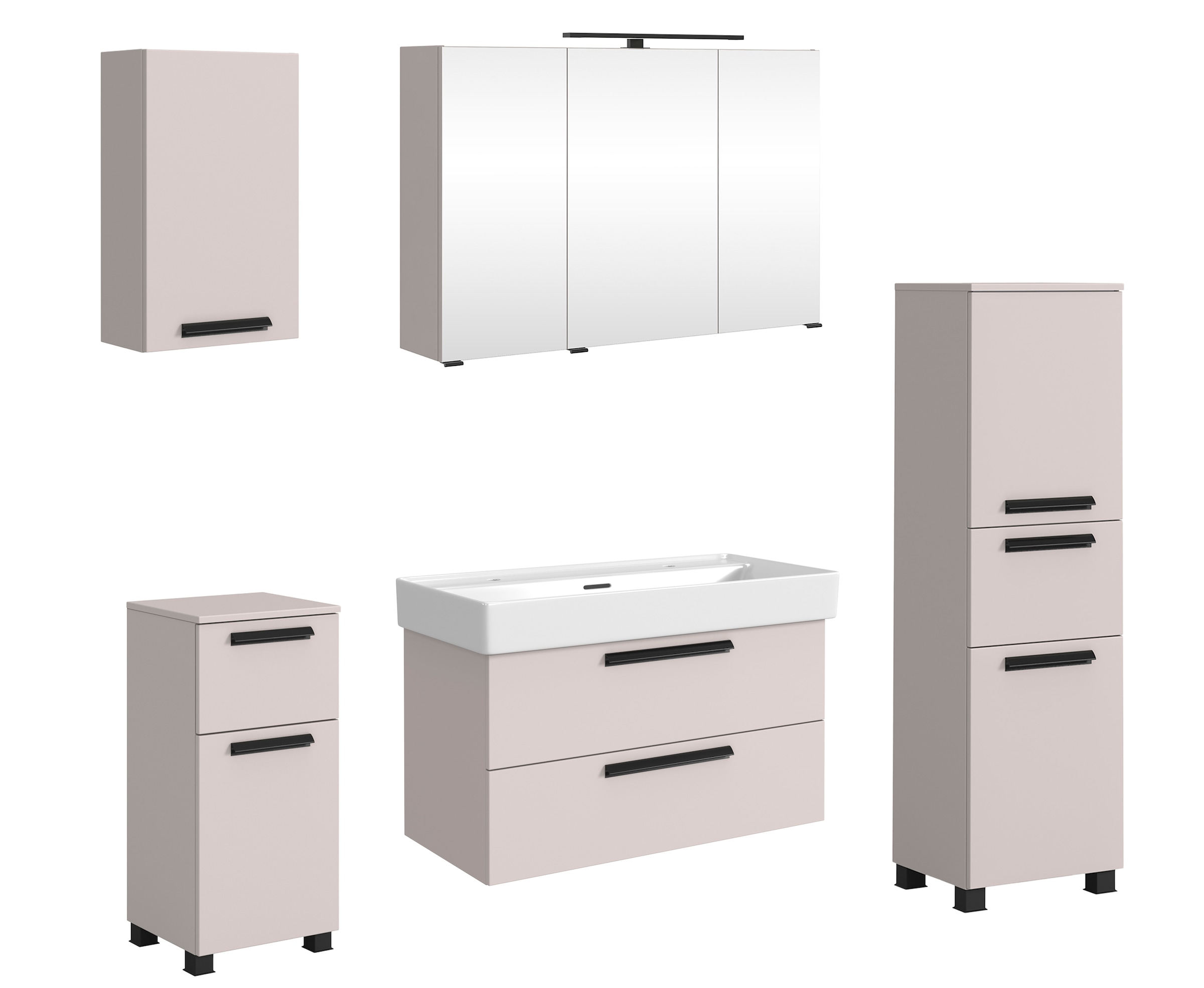 welltime Badmöbel-Set "SALVADA, 5tlg-Set, gedämpfte Scharniere, Softclose, günstig online kaufen