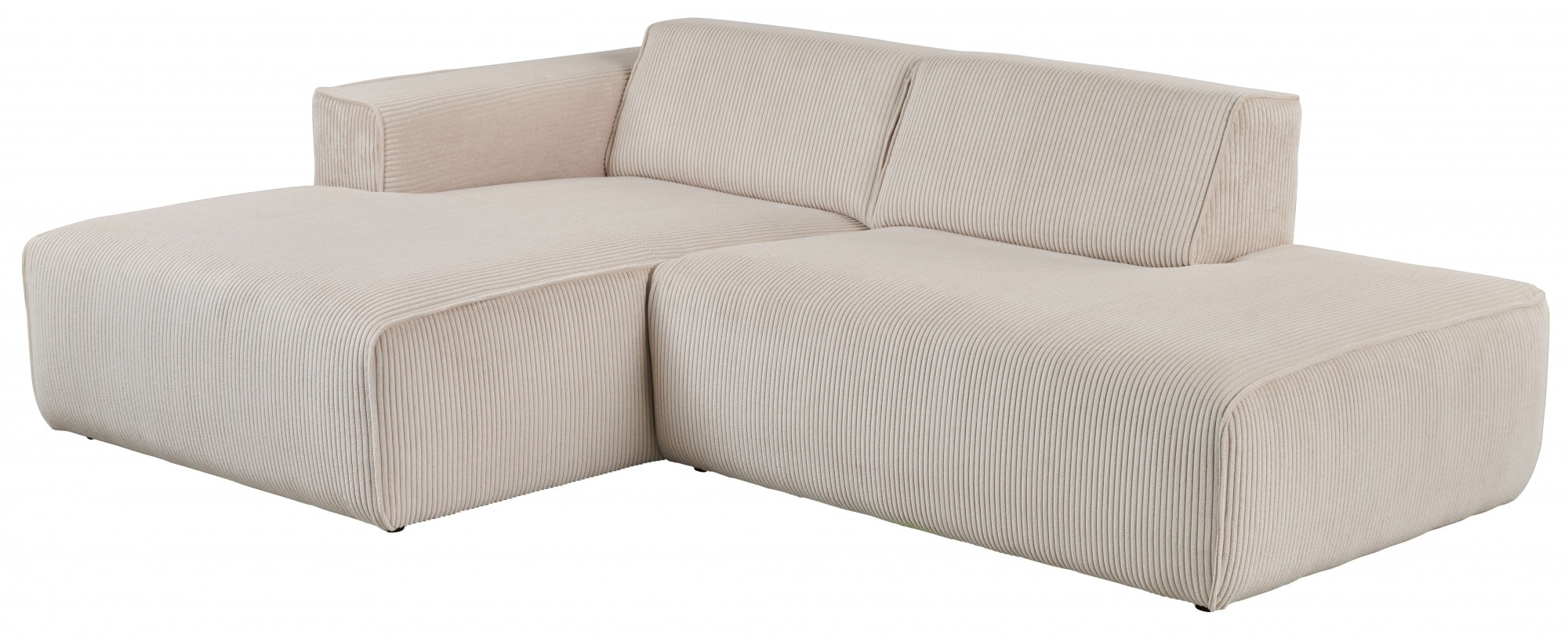 andas Ecksofa »Noord«, mit Kedernaht, Breite 227 cm, Cord, Struktur, Webstoff