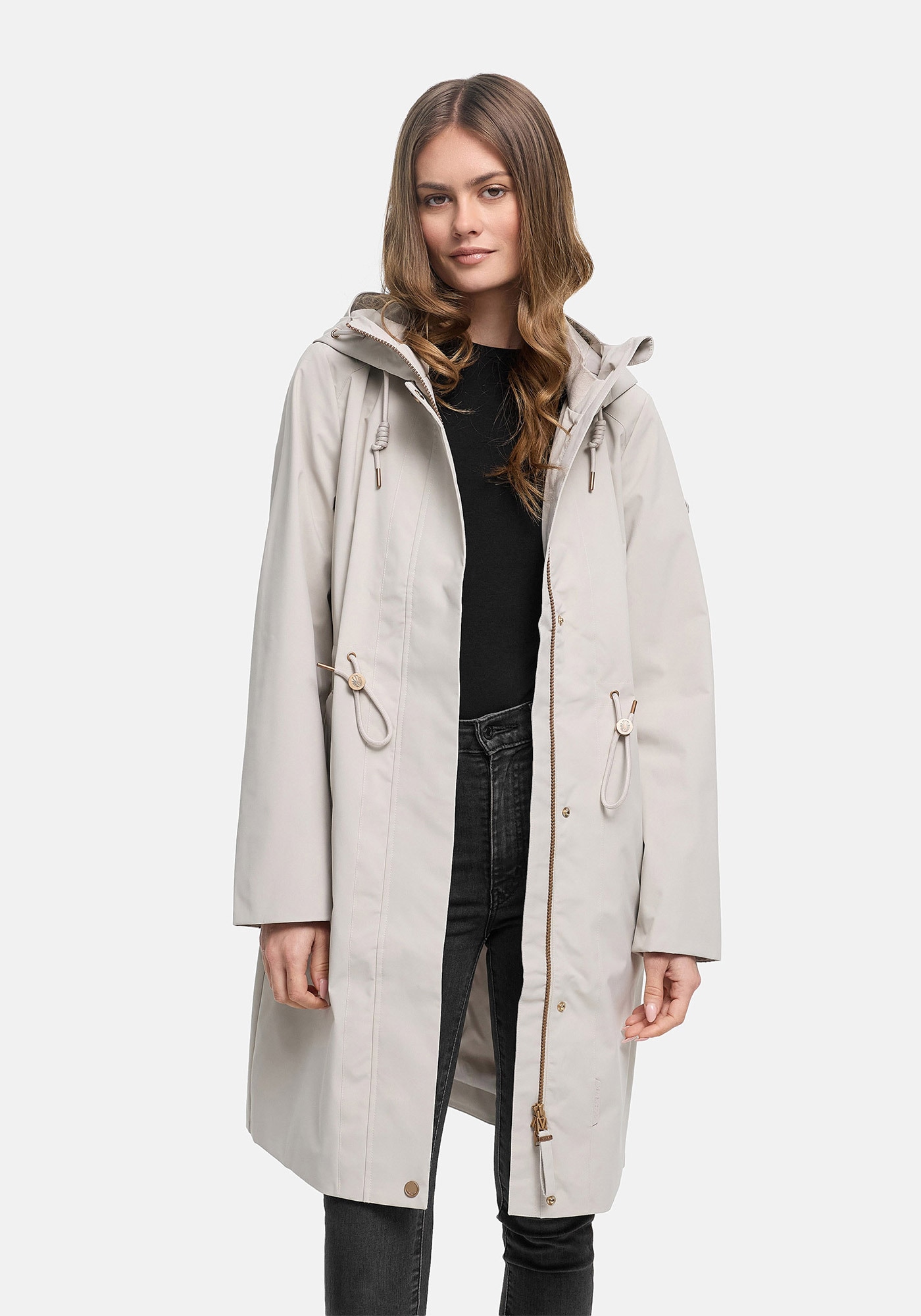 Marikoo Outdoorjacke »Zilandaa« Moderner Outdoorparka mit Kapuze und Kordelzug