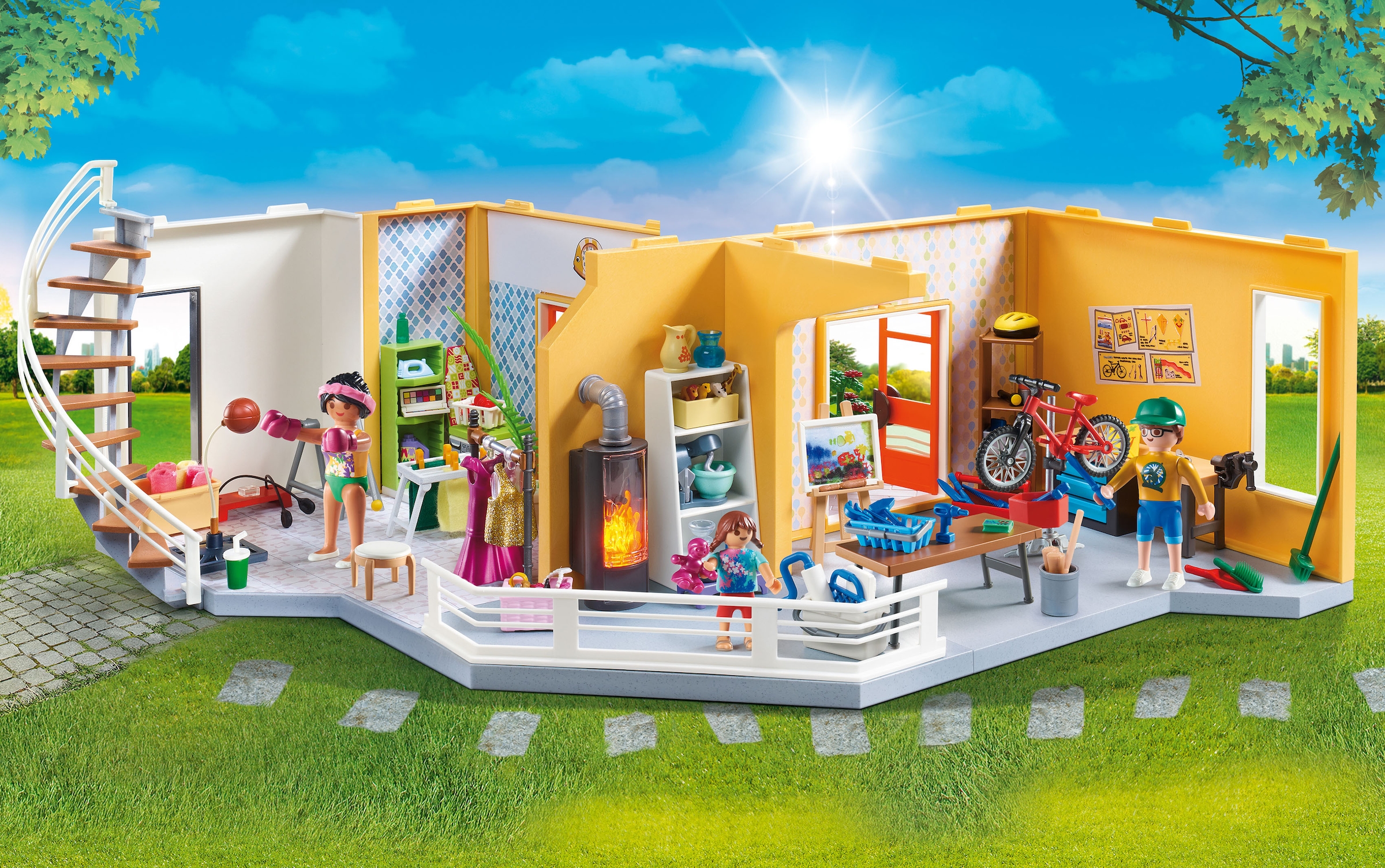 Playmobil® Konstruktions-Spielset »Etagenerweiterung Wohnhaus (258 Life«, mit St.), | BAUR Germany Made City (70986), Licht, in