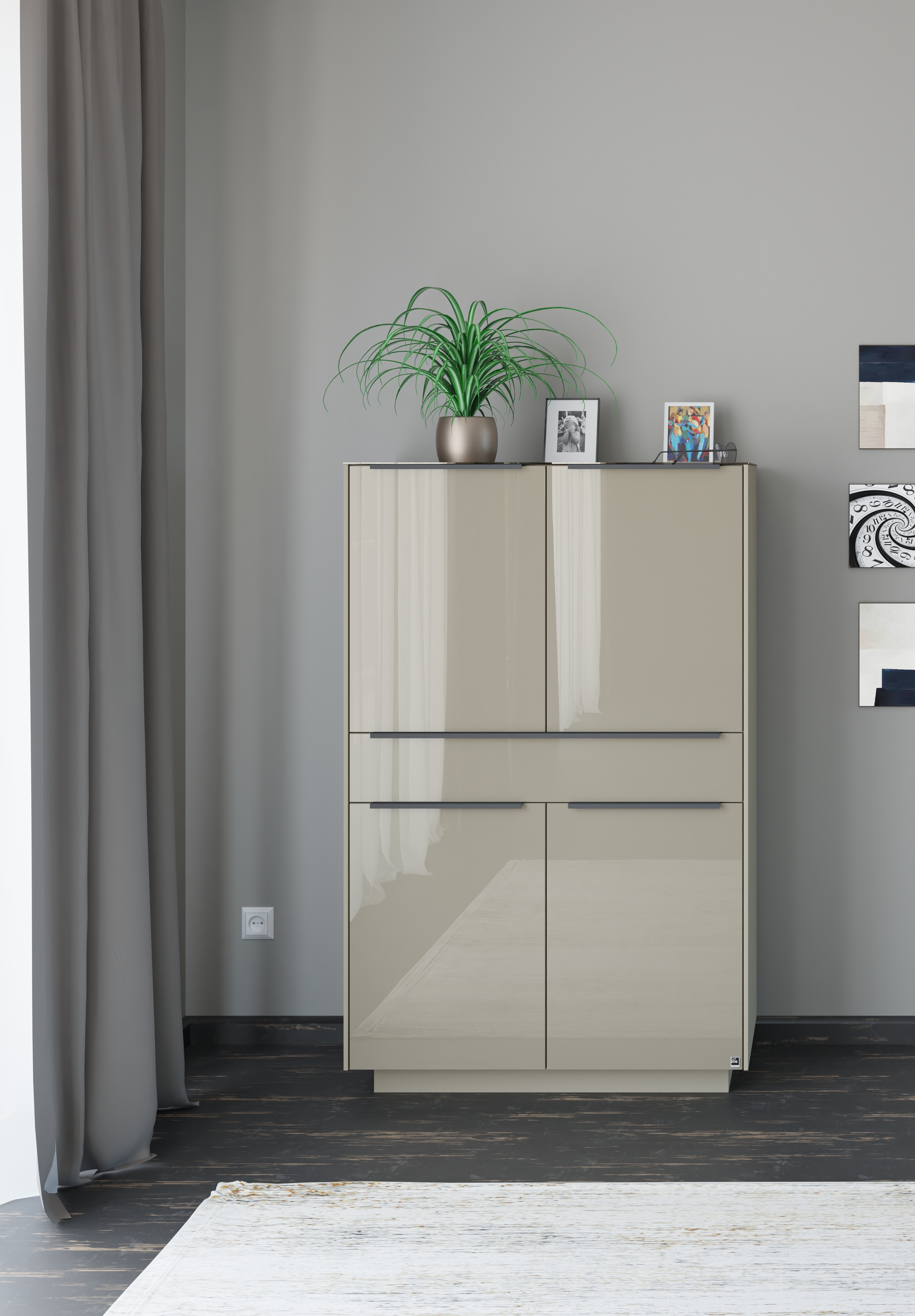 set one by Musterring Highboard "Reno" 1 Stk. tlg. Mit Sockel in diversen Farben, 148 cm Höhe & Farbauswahl