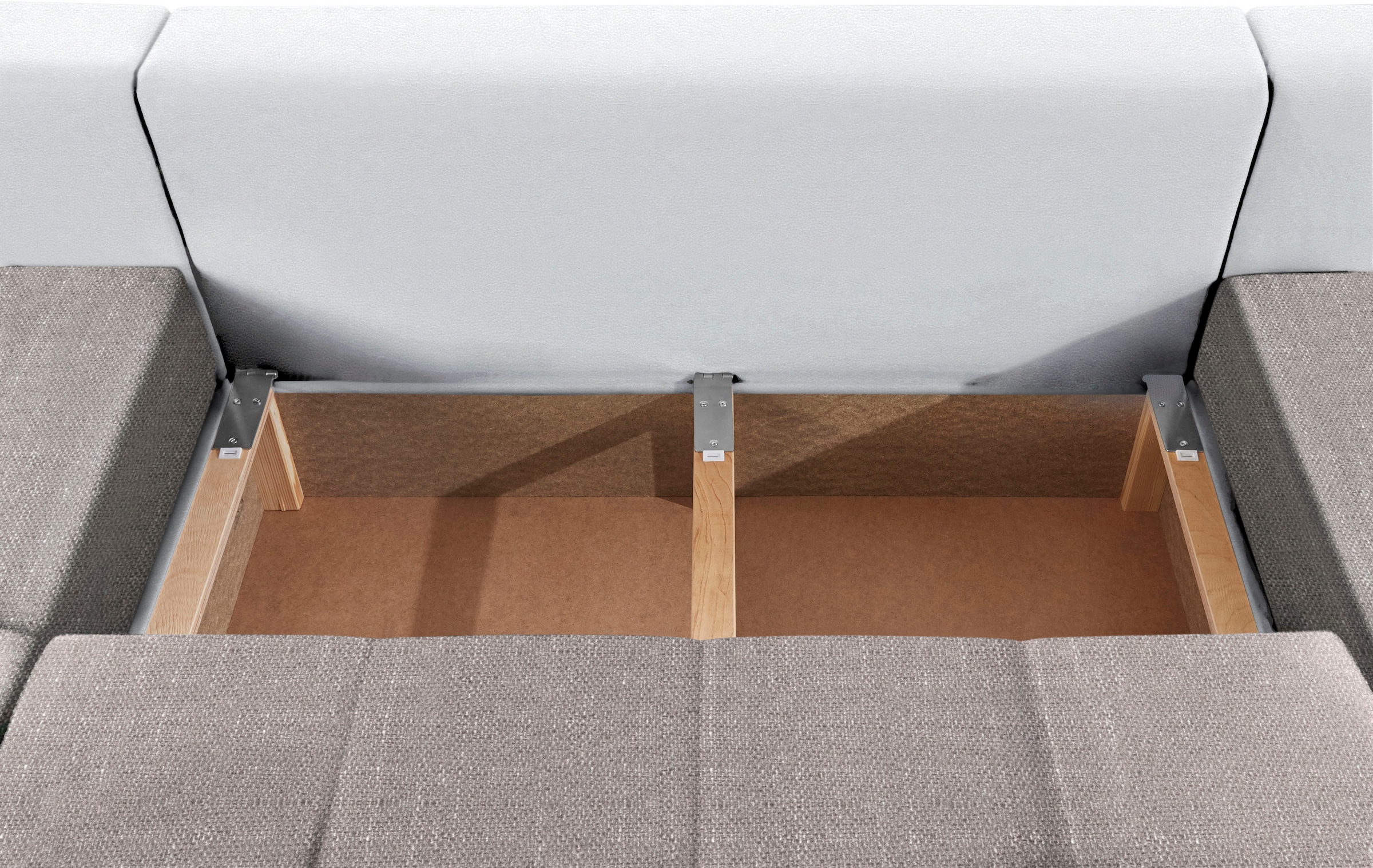 COLLECTION AB Wohnlandschaft »XL-Josy U-Form, Breite 313 cm, Kunstleder-Mix, Microfaser«, inkl. Bettfunktion, Bettkasten, mit 4 gleich großen Rückenkissen
