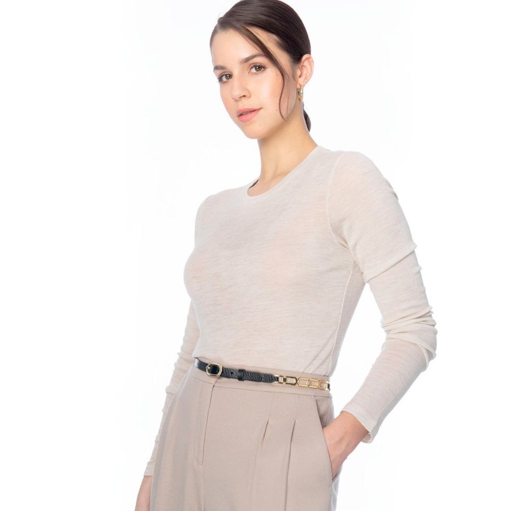 BERND GÖTZ Ledergürtel "Ledergürtel im extra schmalen Stil mit ovaler Golds günstig online kaufen