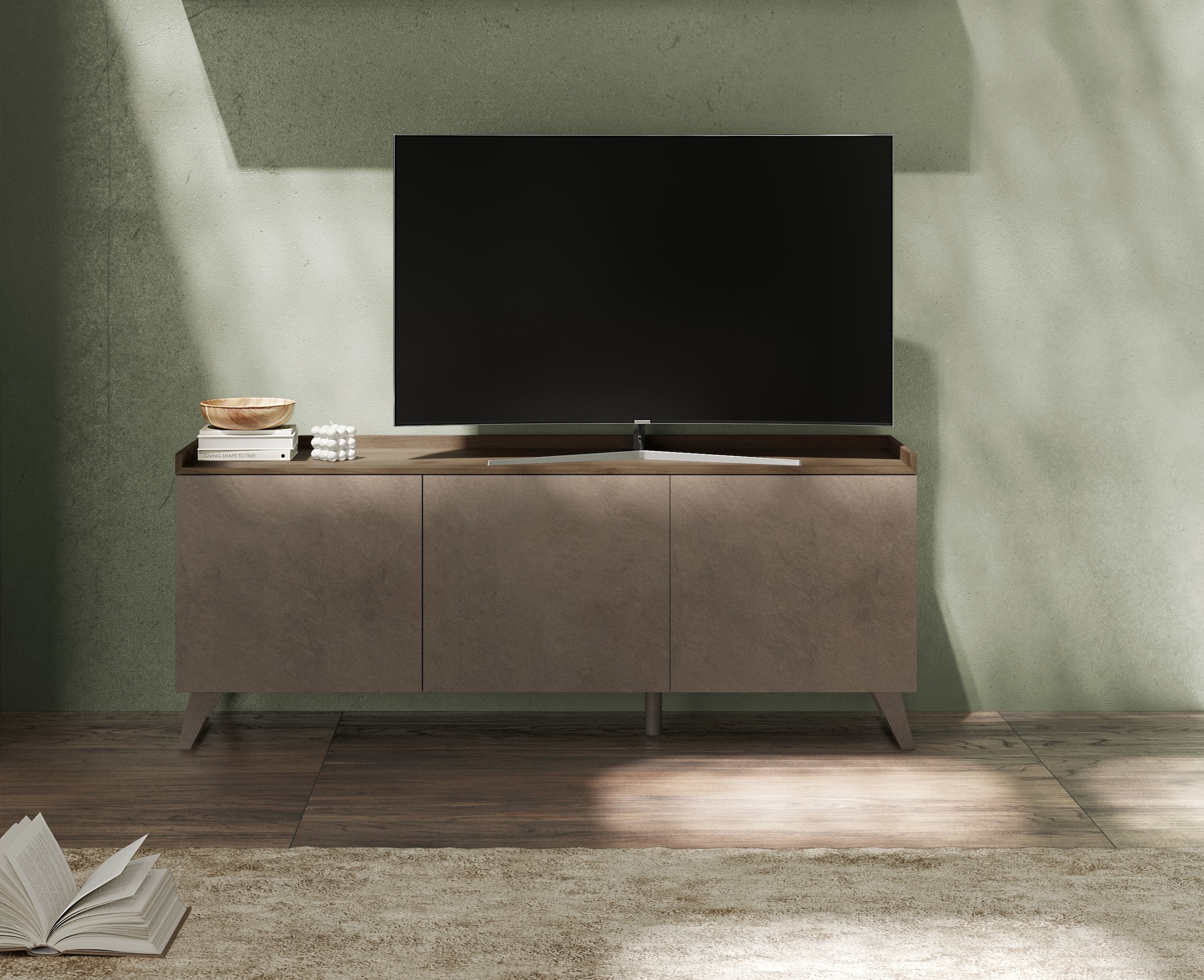 INOSIGN Lowboard »Tray, Breite 181 cm, TV-Bank mit 3 Türen«, Top "Tablet", Push-to-open Funktion