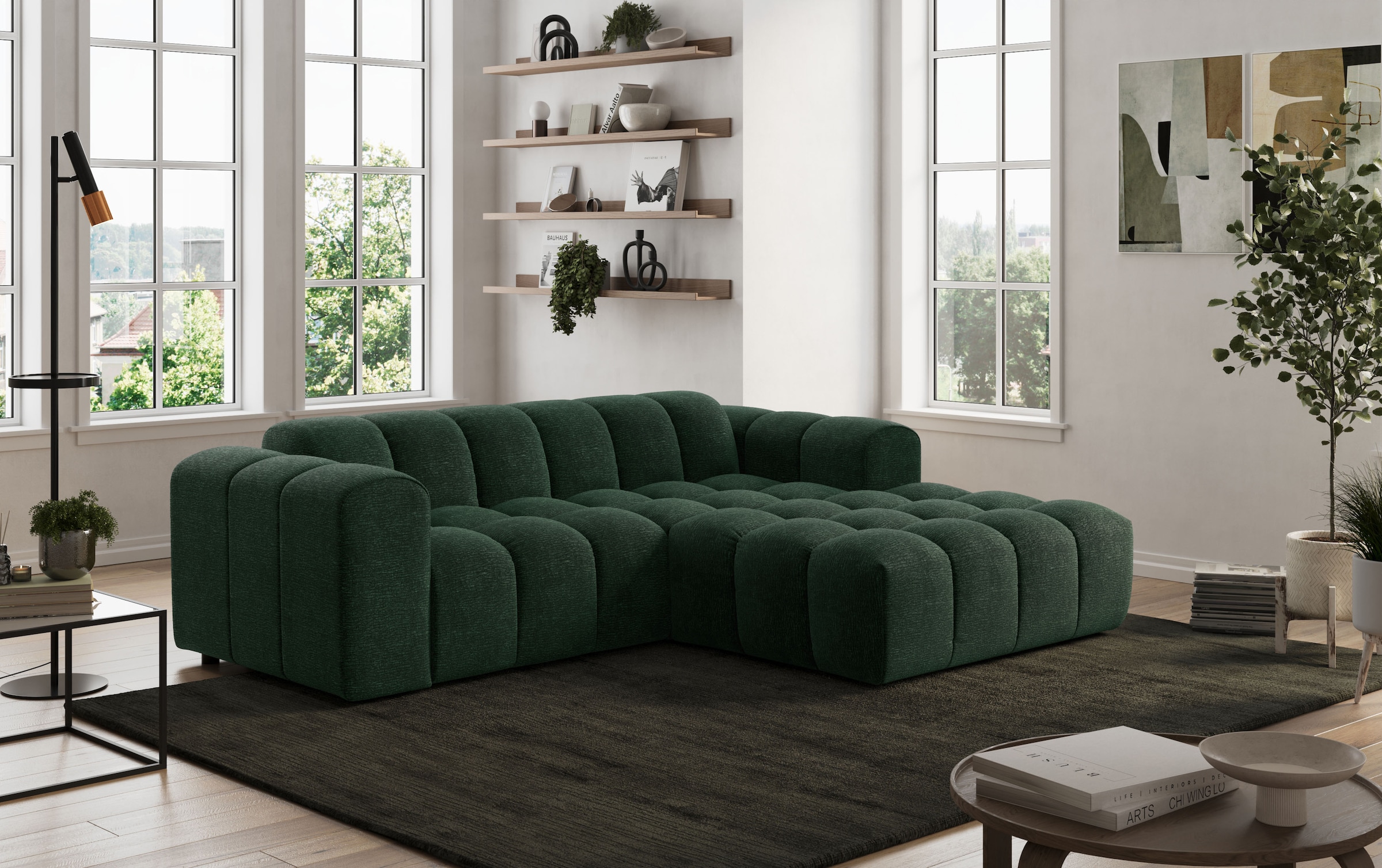 COTTA Ecksofa "Rocco L-Form, B: 248 cm, modernes Bubble-Sofa, großzügiger Sitzkomfort" Wohnlandschaft-Charakter, frei stellbar, modernes Design
