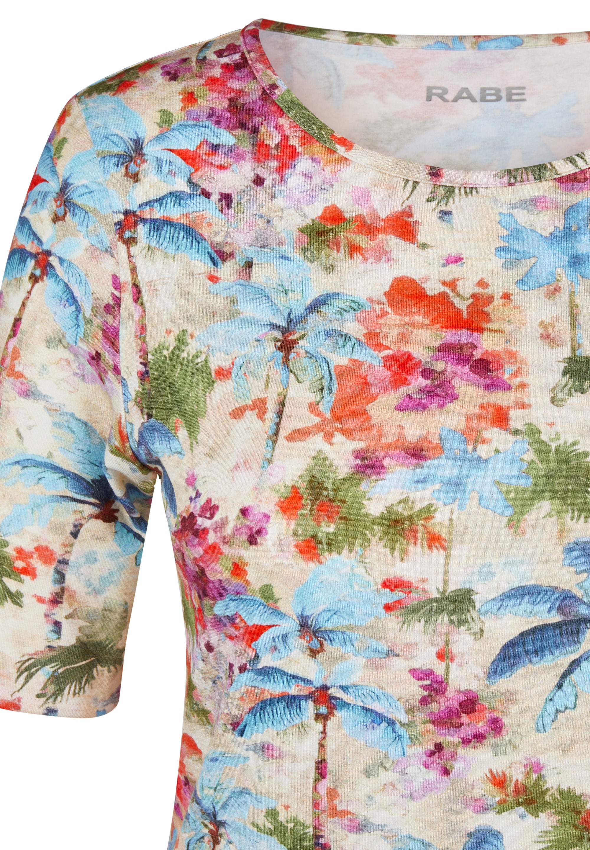 Rabe Rundhalsshirt, mit floralem Muster