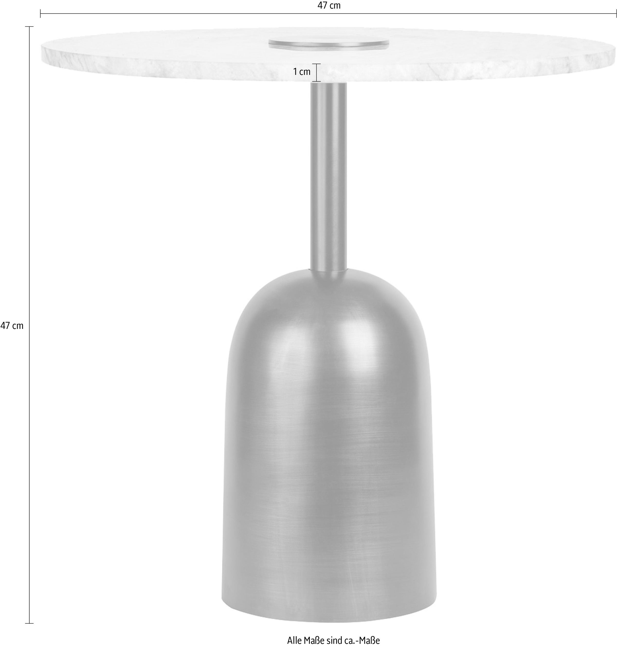 Kayoom Beistelltisch »Harry 125, luxuriöse Tischplatte aus 100% Marmor«, (1 St.), Tischplatte aus Marmor, stabiles Gestell aus Eisen