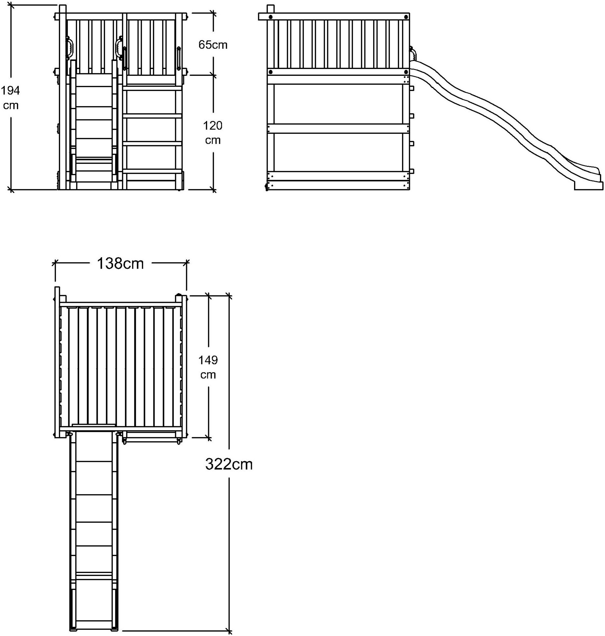 PLUS Spielturm »Play inkl. grau-schwarzer Rutsche«, Made in Europe